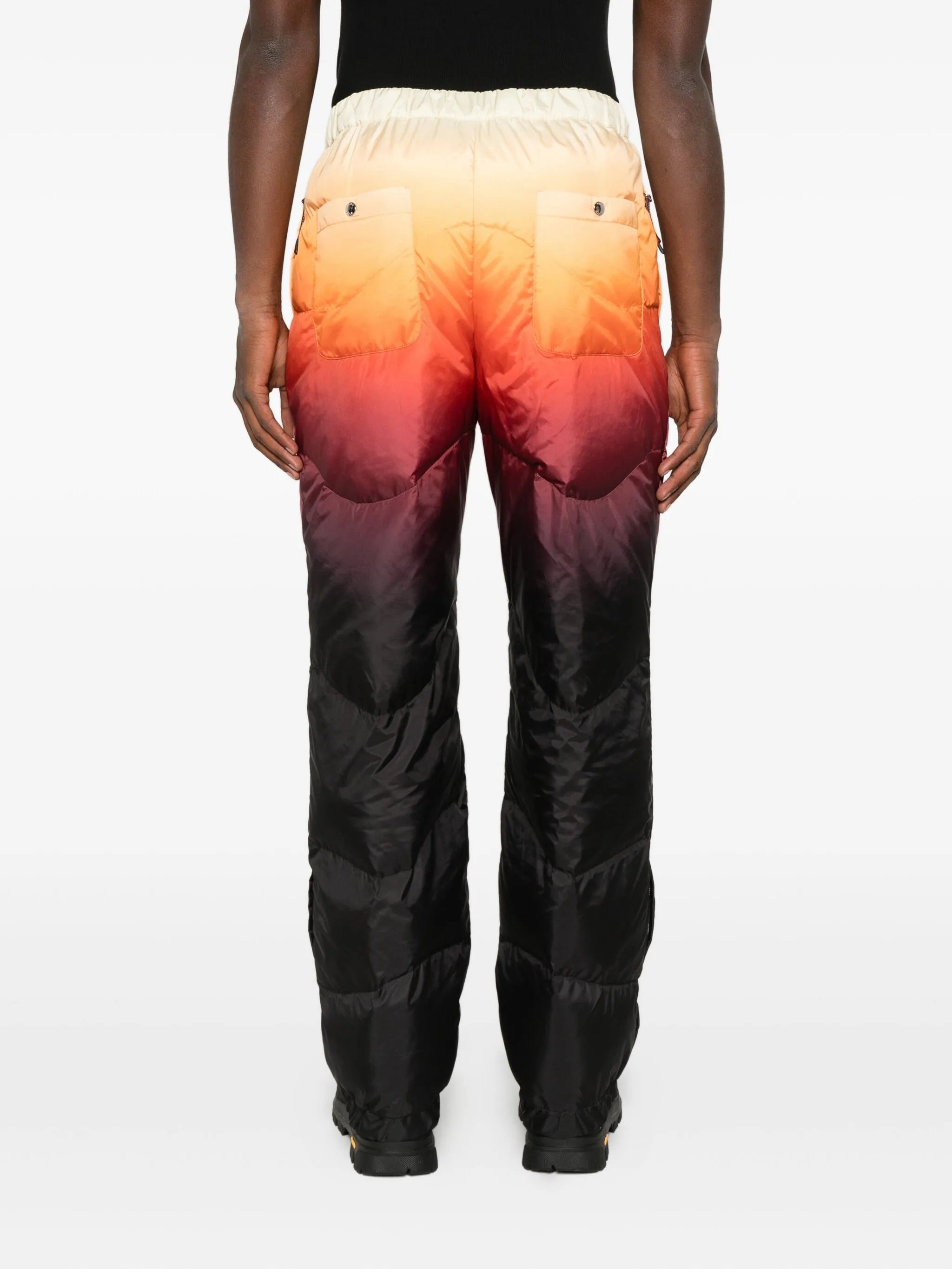 ombré-print padded trousers