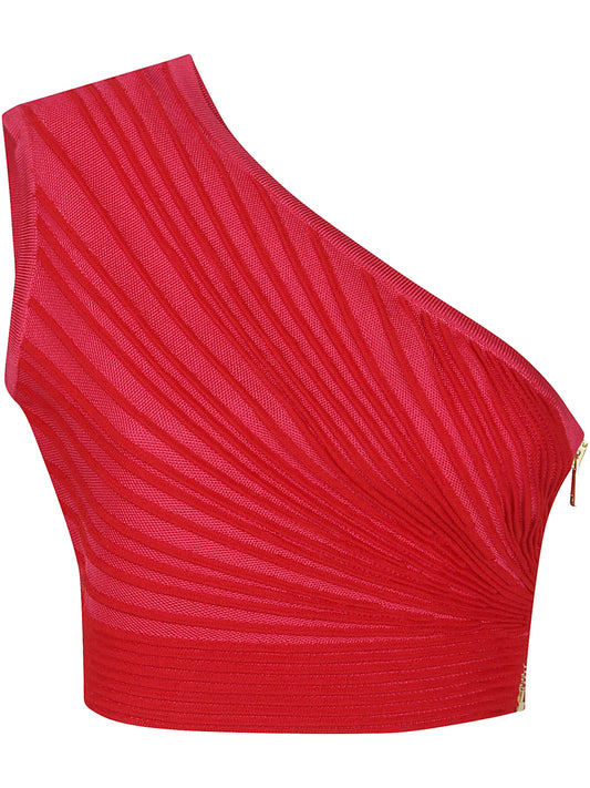 one-shoulder ruched top