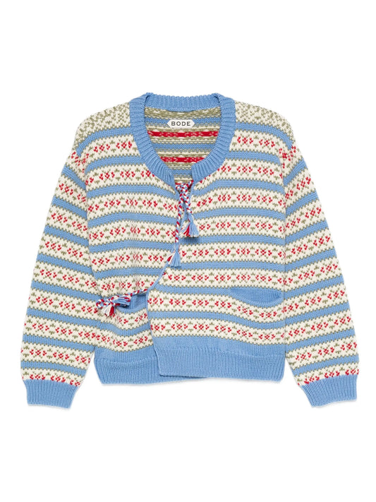 patterned asymmetric cardigan