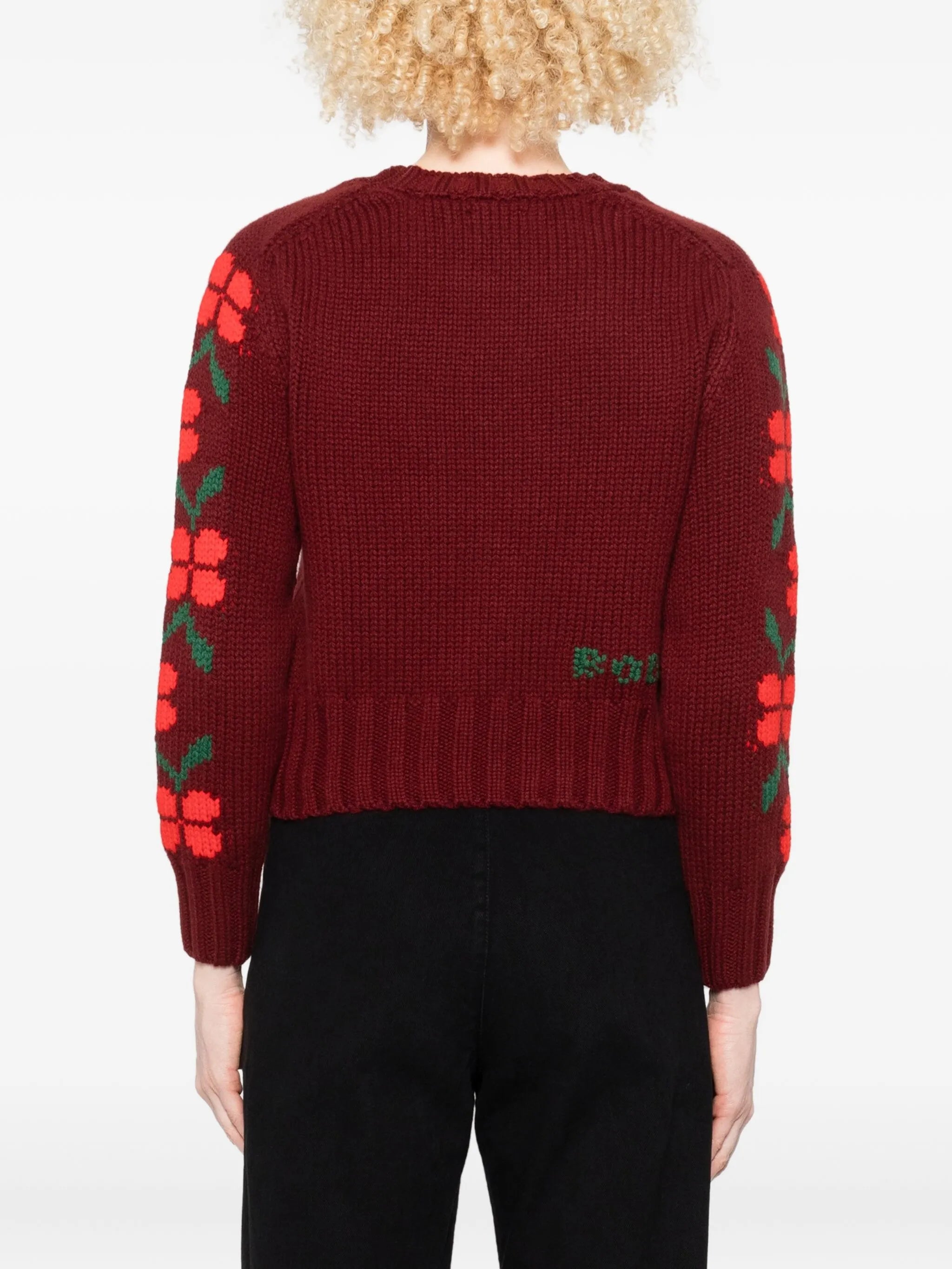 skunk-jacquard crew-neck jumper