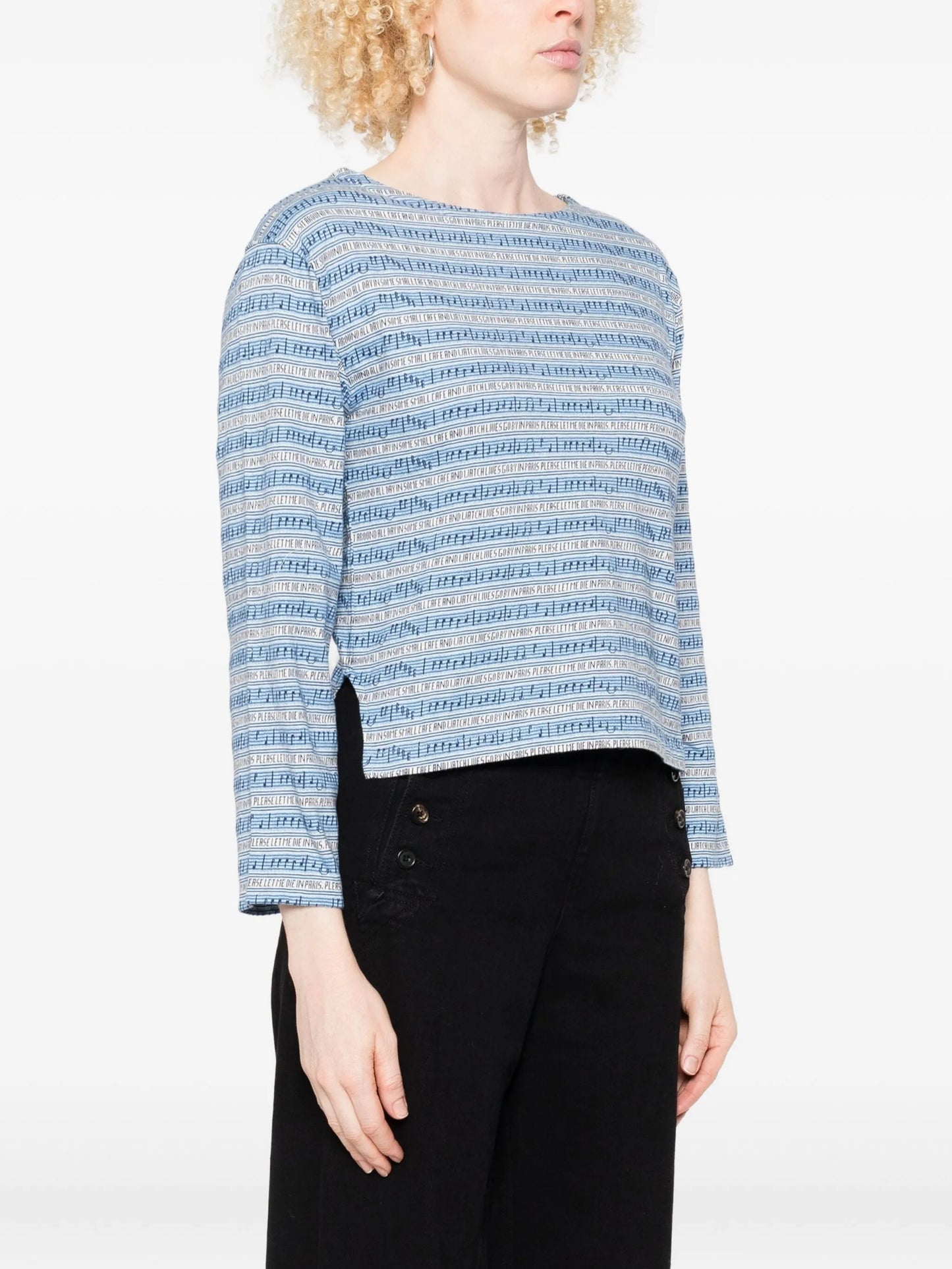 boat-neck blouse