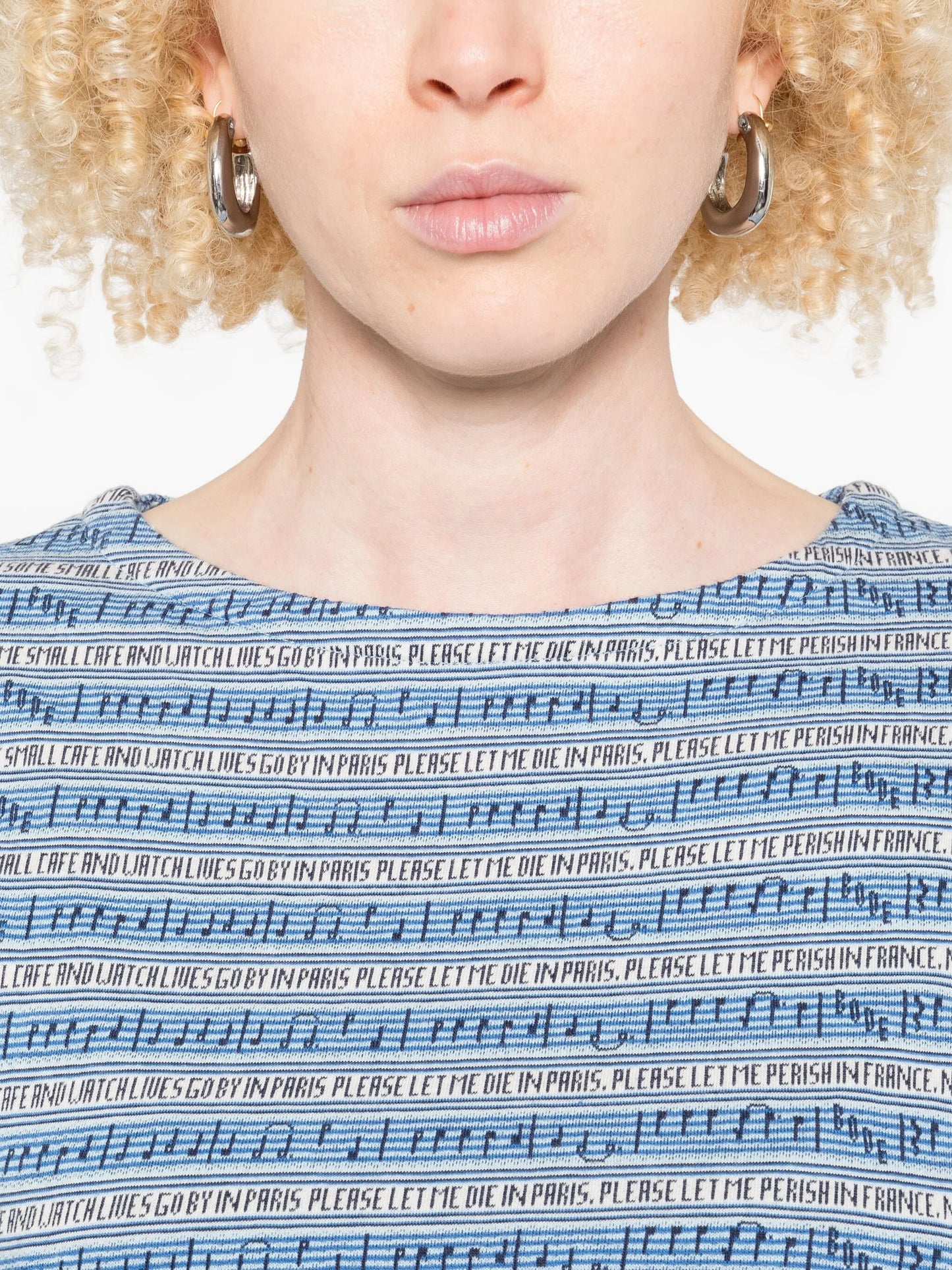 boat-neck blouse