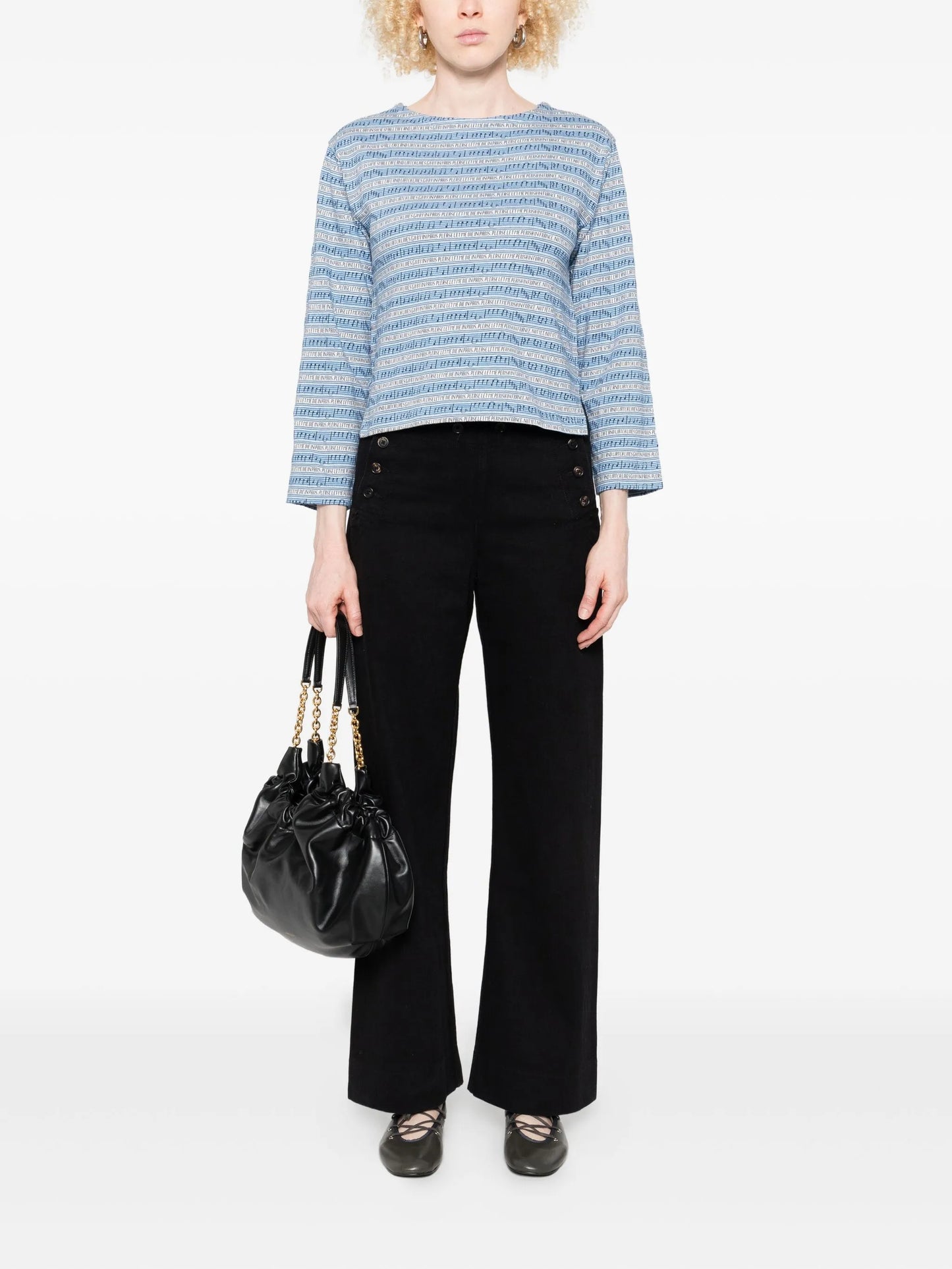 boat-neck blouse