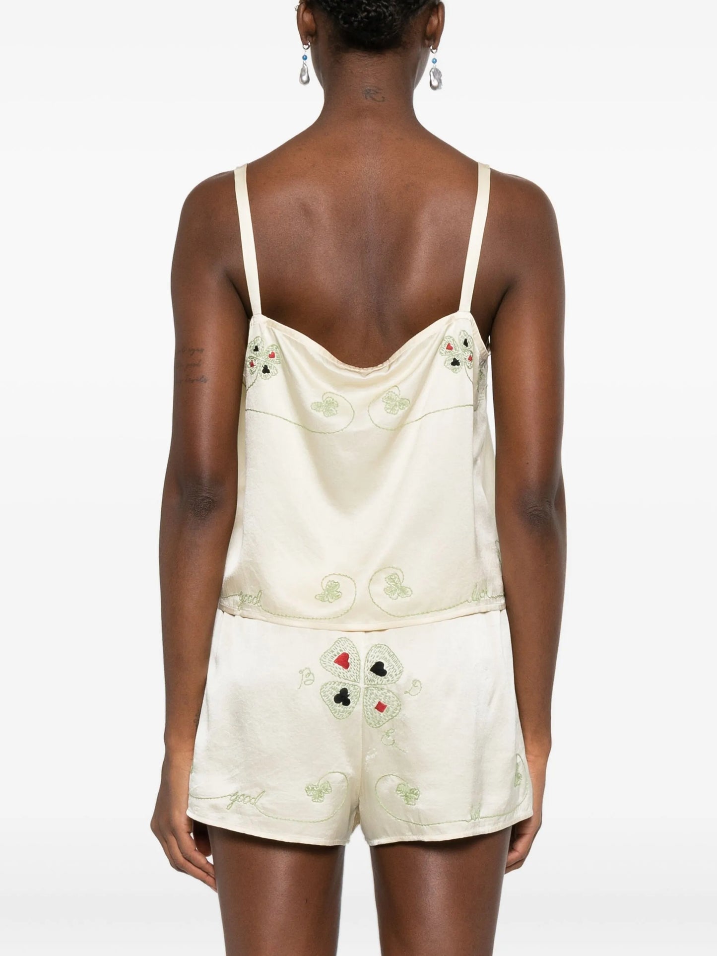 floral-embroidered tank top
