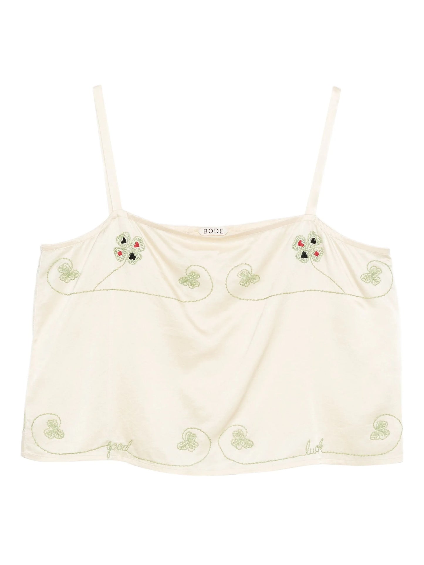 floral-embroidered tank top