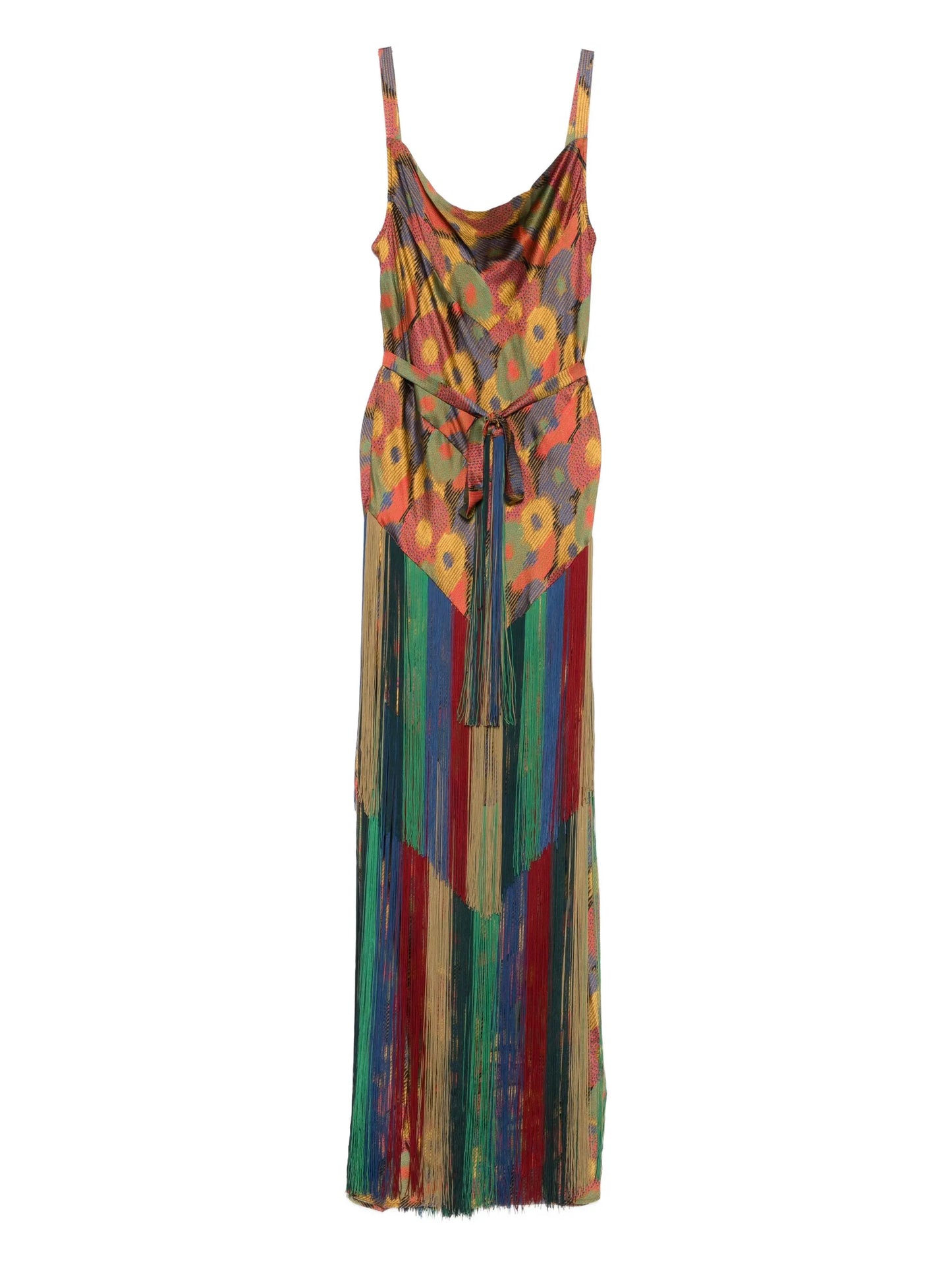 floral-print fringe dress