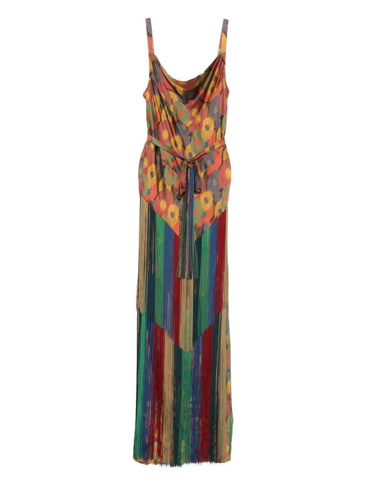 floral-print fringe dress