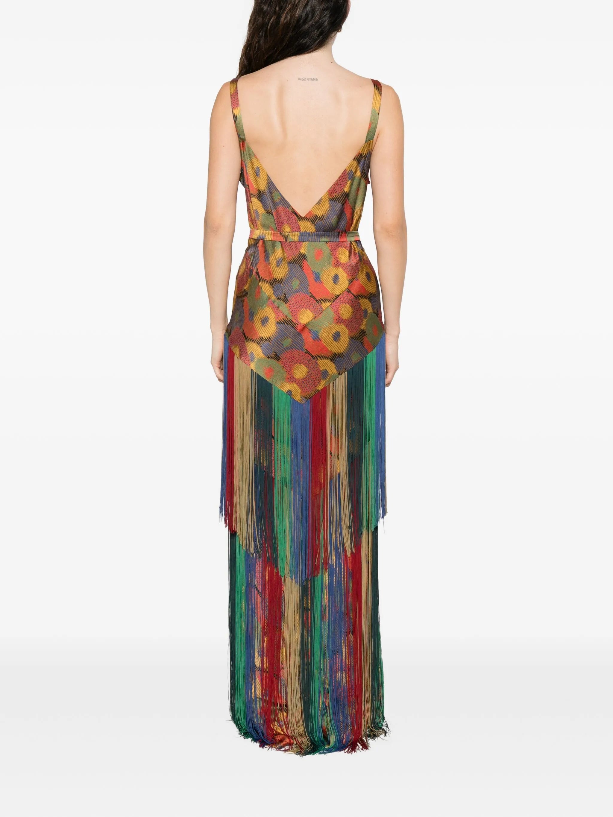 floral-print fringe dress