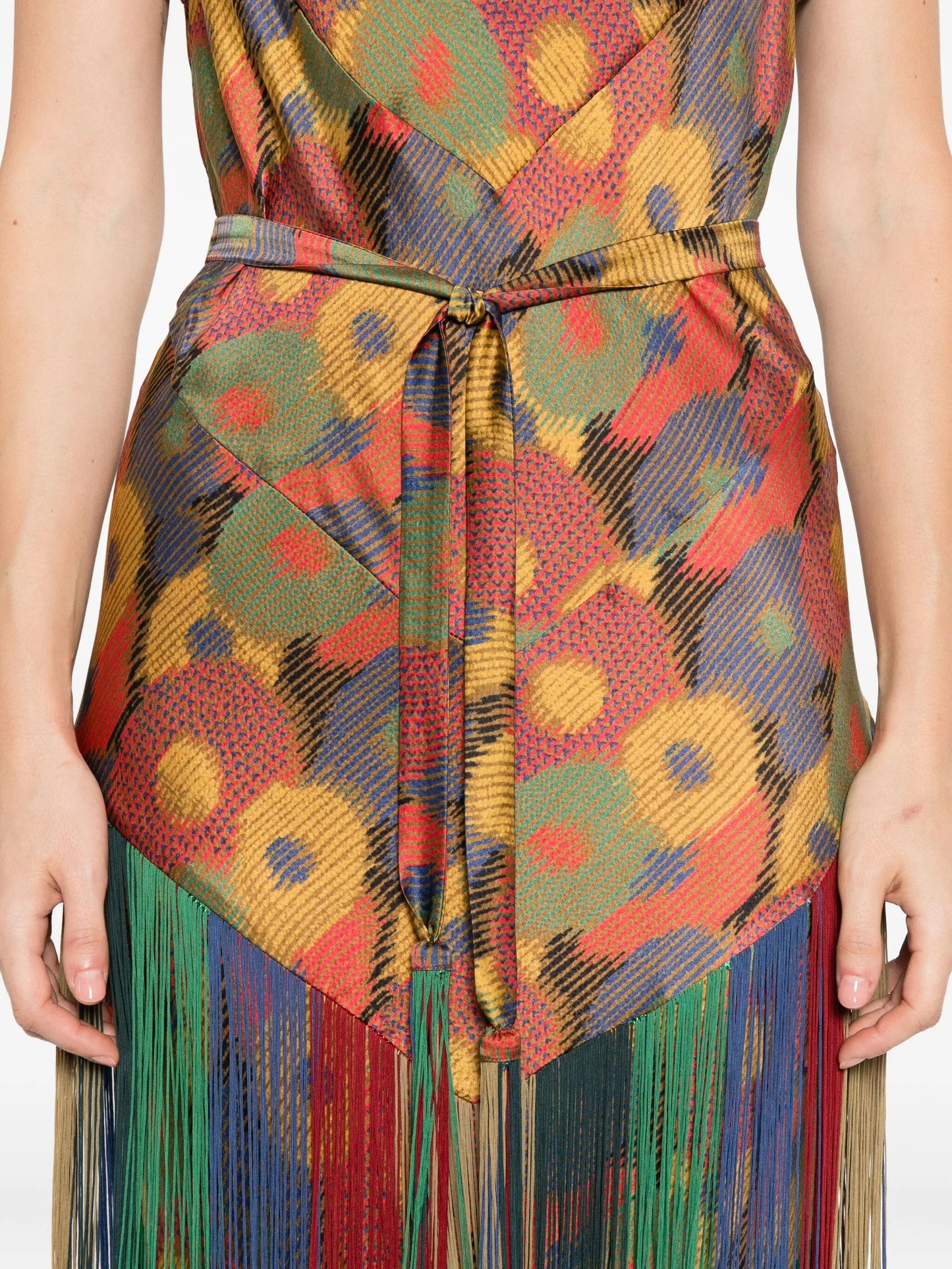 floral-print fringe dress