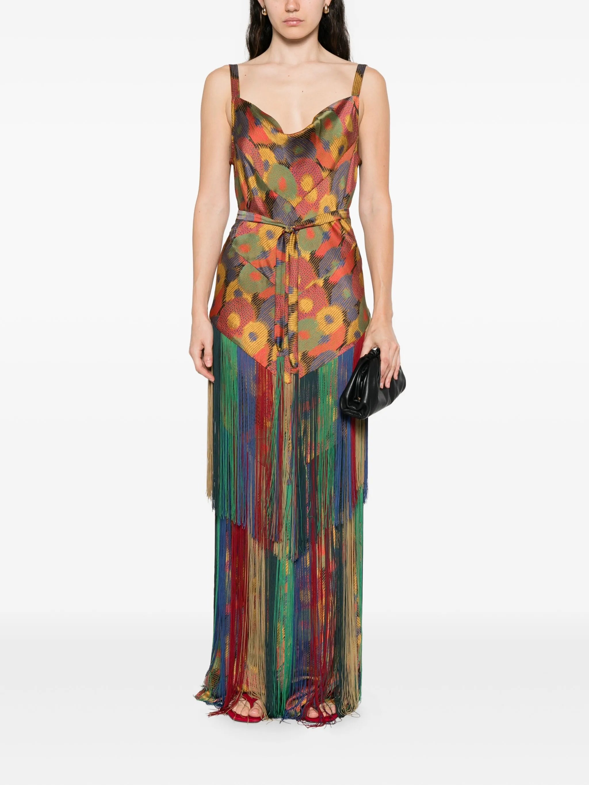 floral-print fringe dress