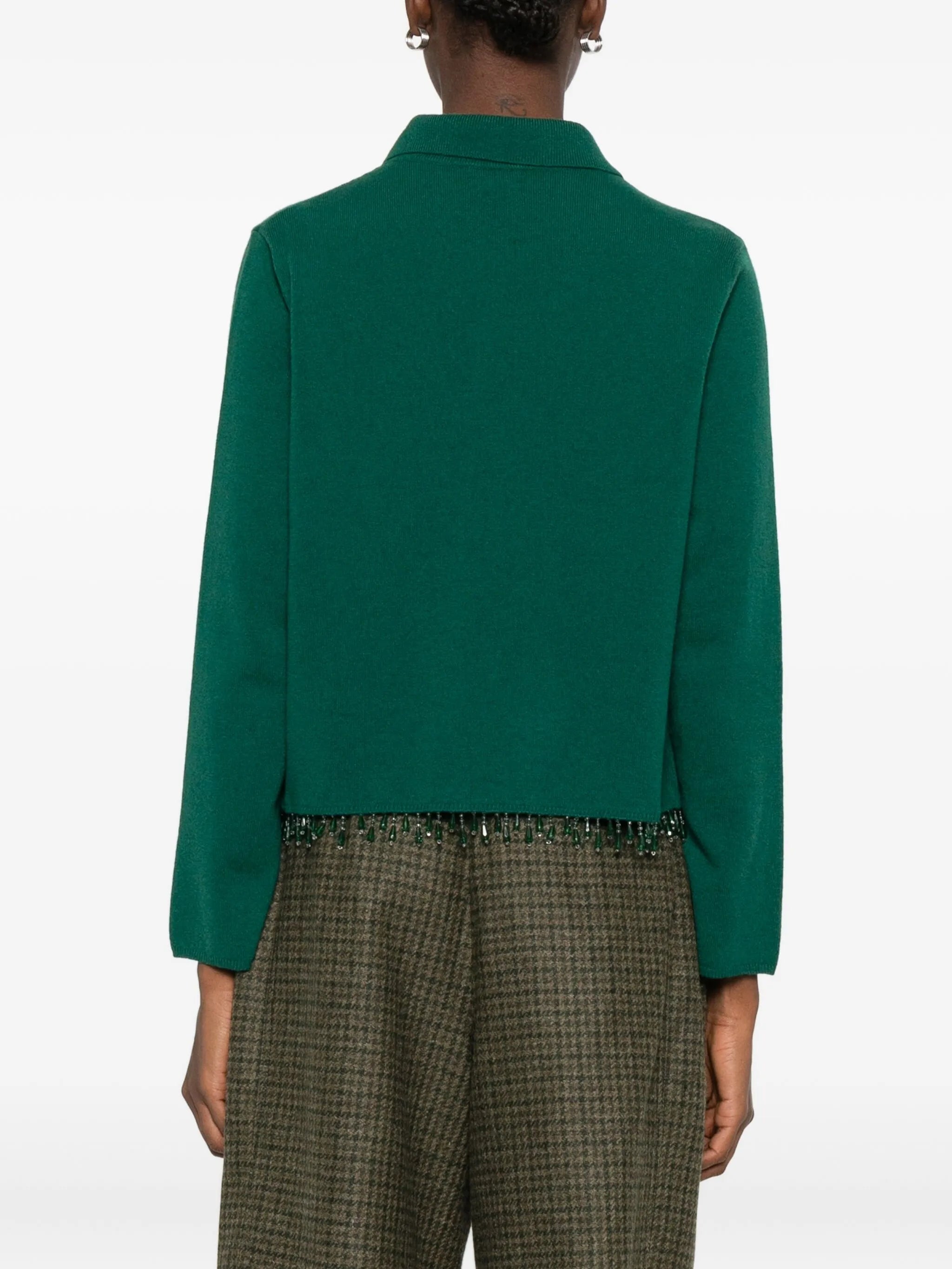 Lodge tie droplet-beads cardigan