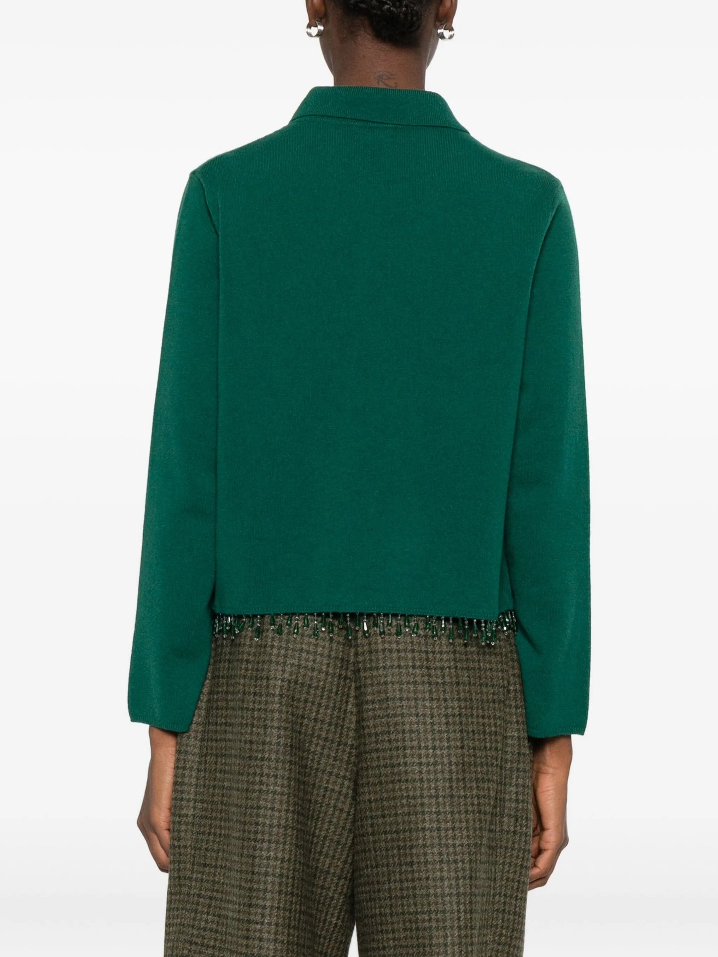 Lodge tie droplet-beads cardigan