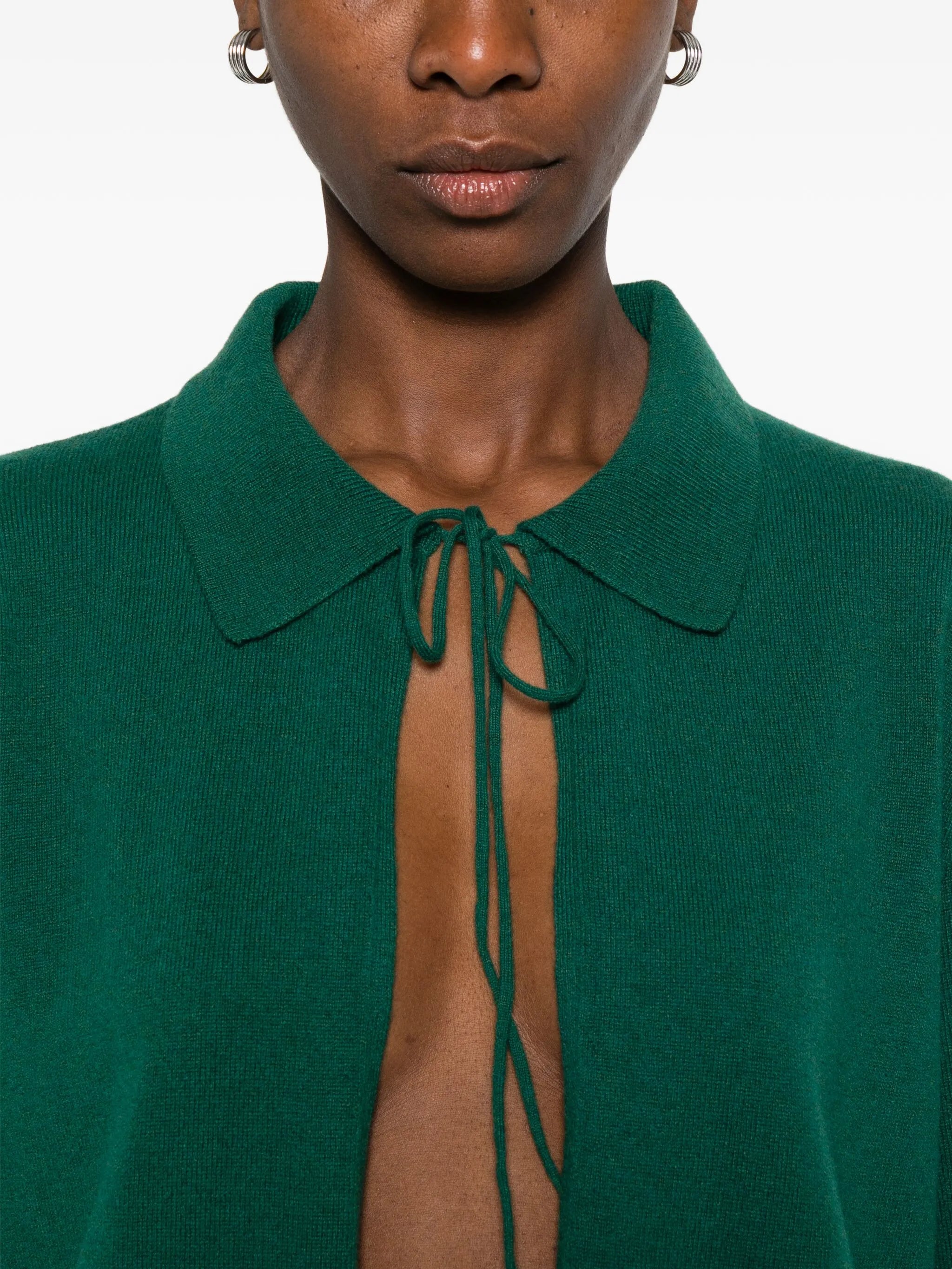 Lodge tie droplet-beads cardigan