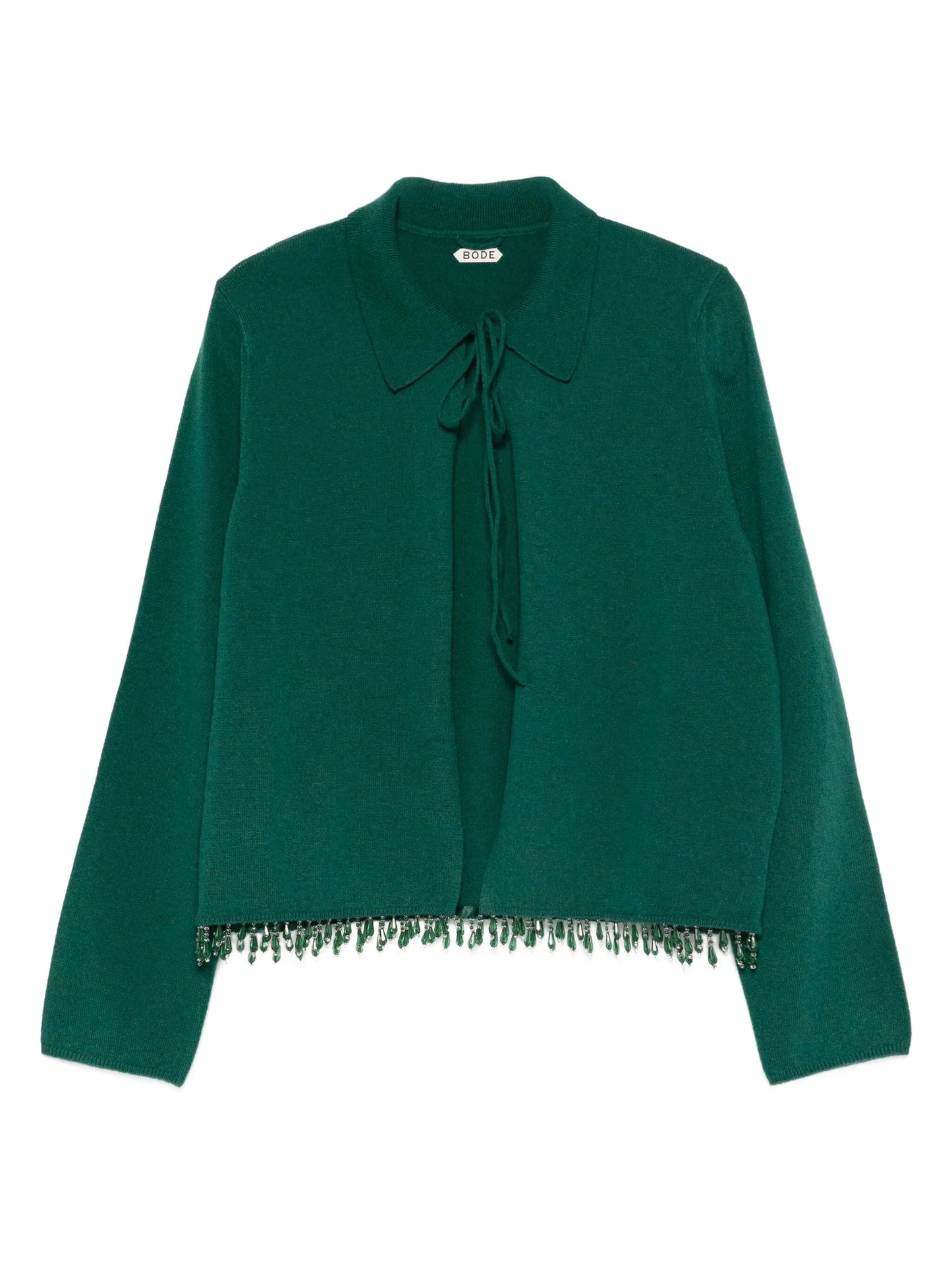 Lodge tie droplet-beads cardigan