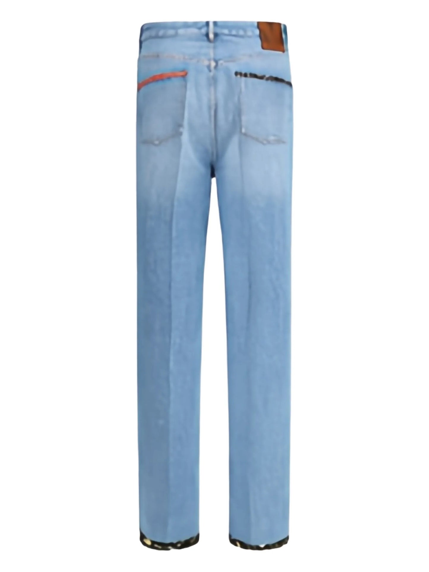 floral-trim jeans