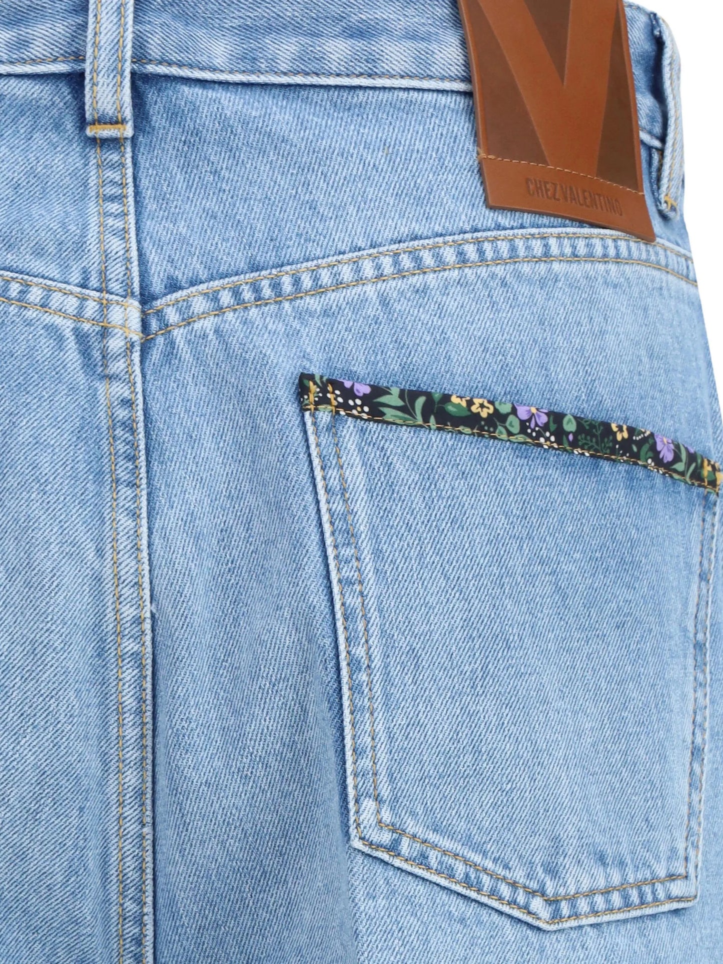floral-trim jeans