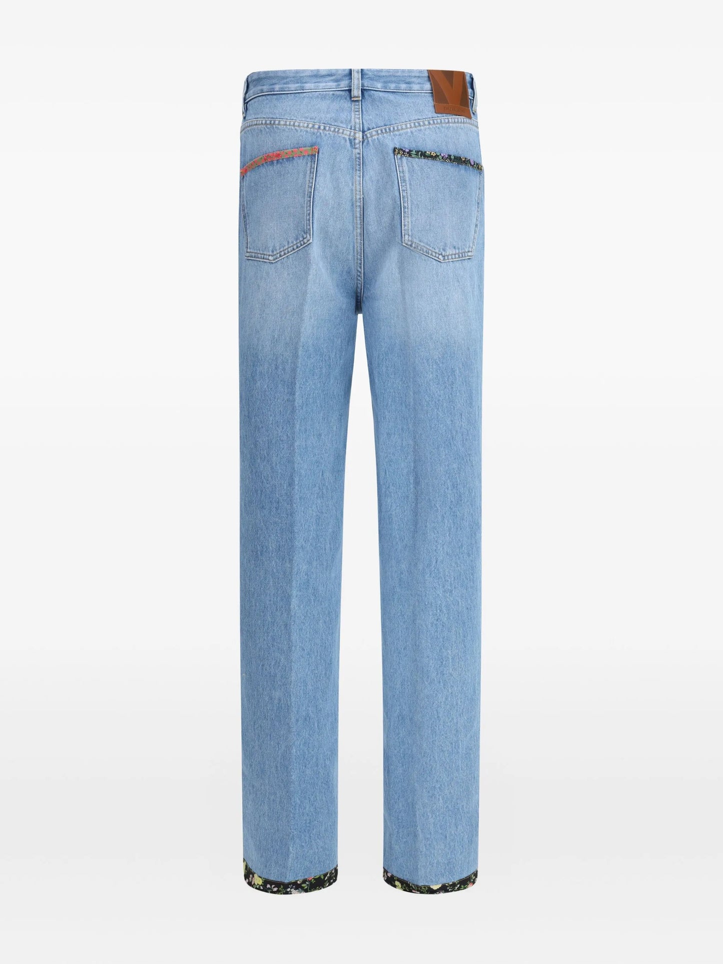 floral-trim jeans