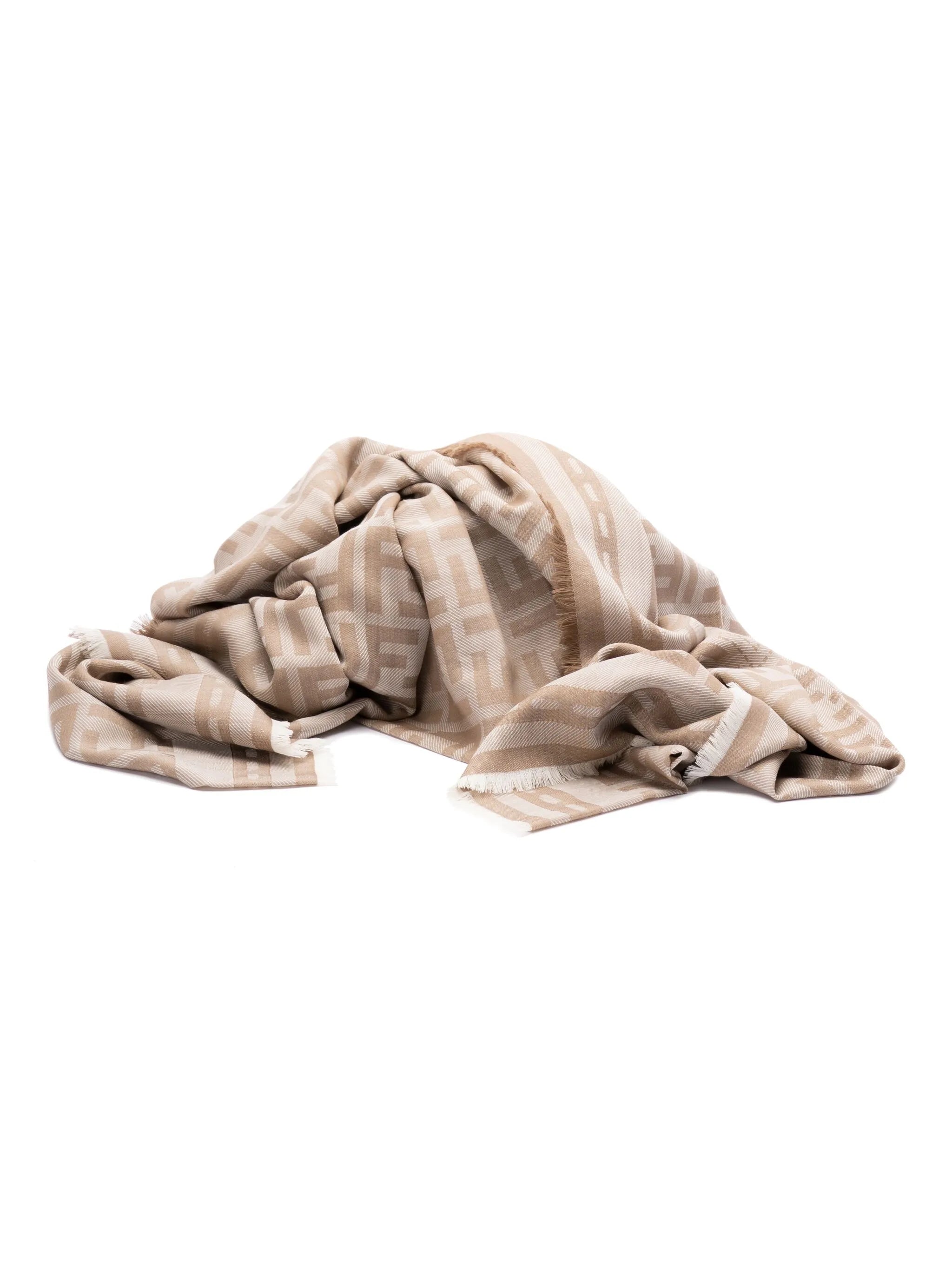 monogram-pattern scarf