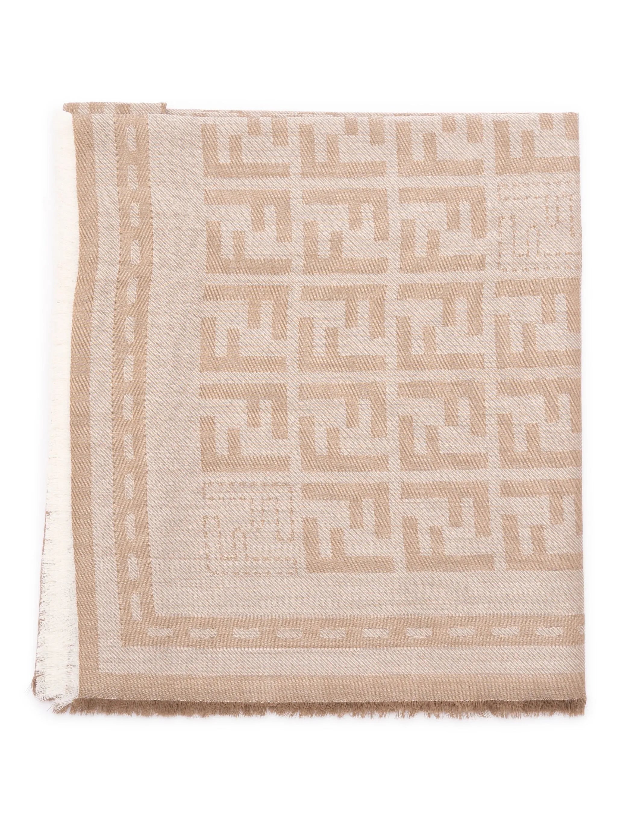 monogram-pattern scarf