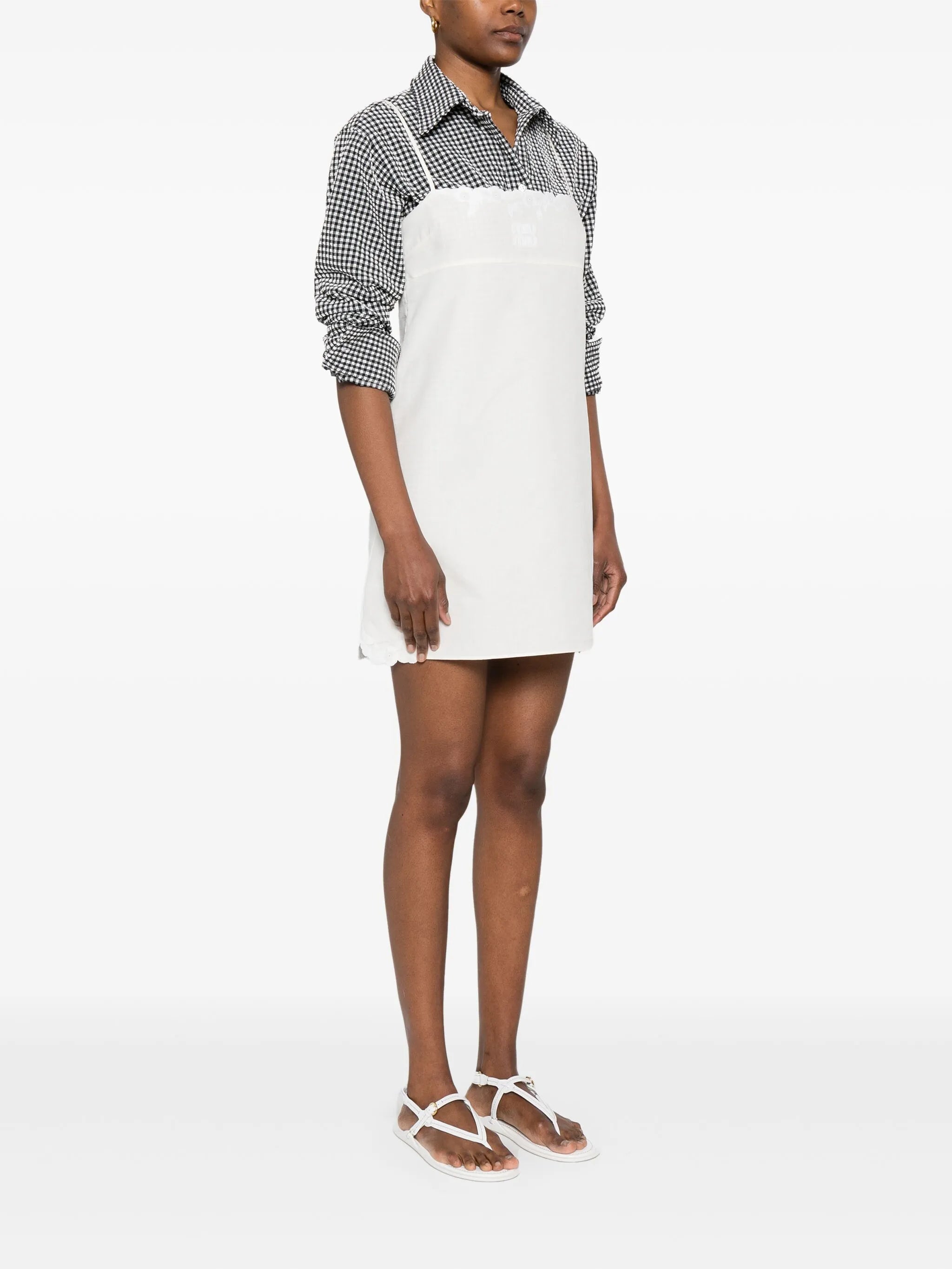 linen-blend dress