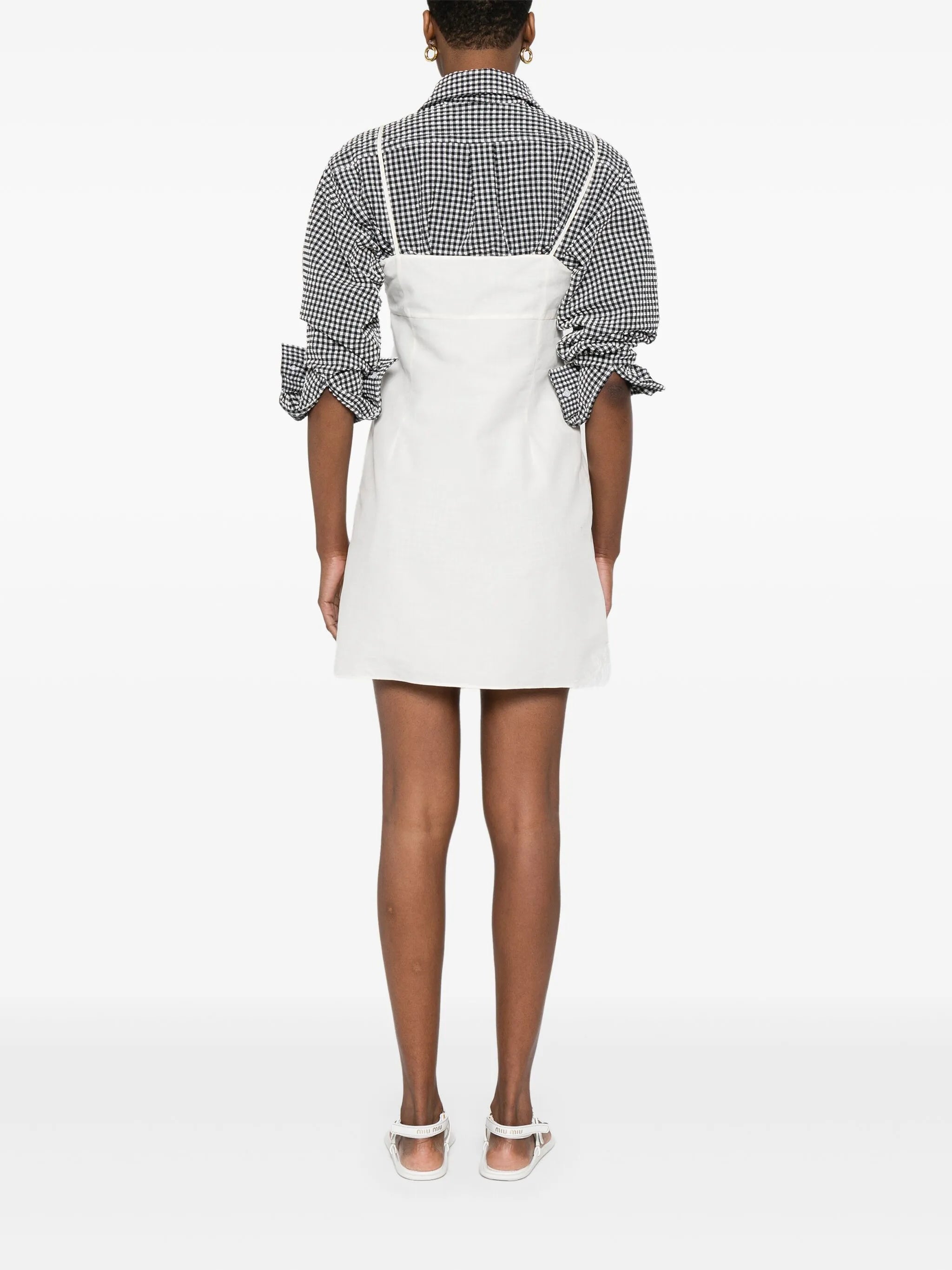 linen-blend dress