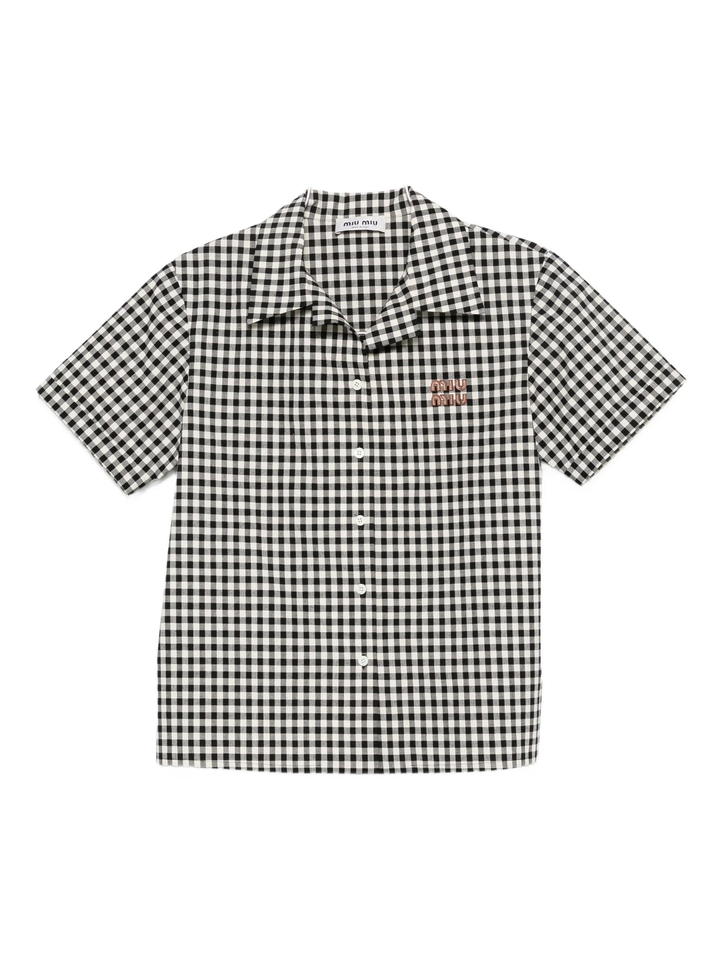 gingham-check shirt