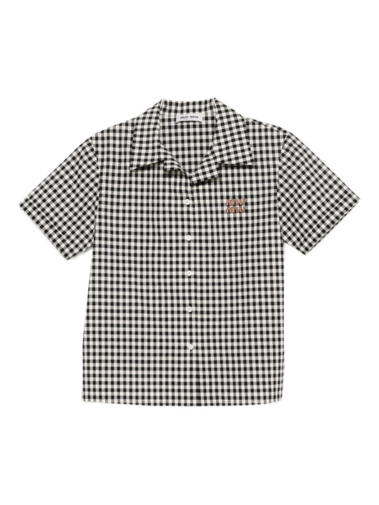 gingham-check shirt
