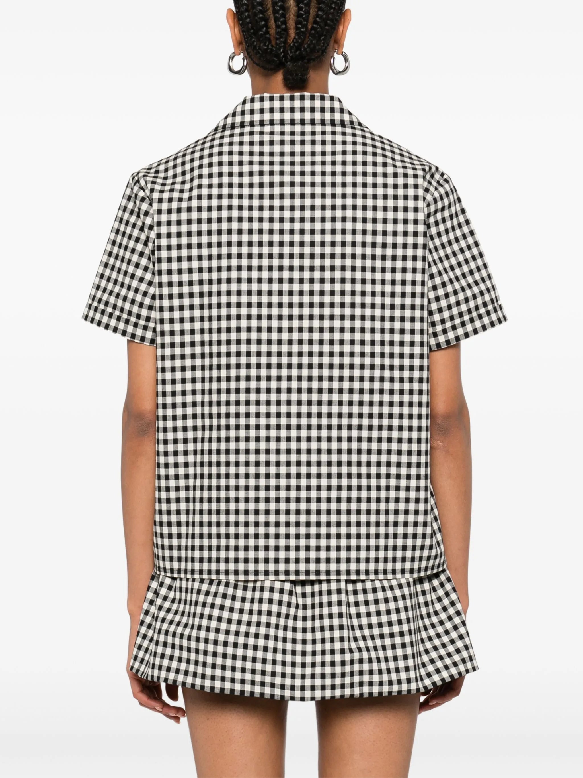 gingham-check shirt