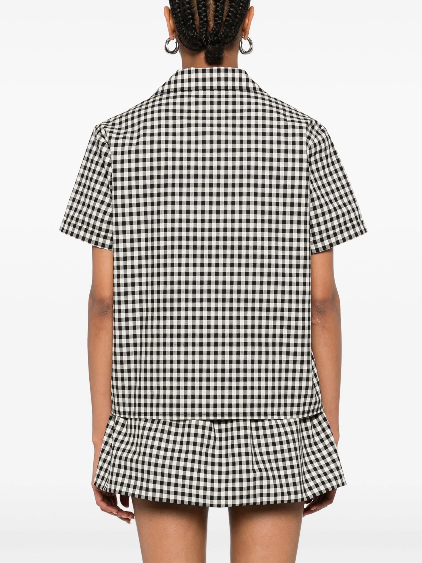 gingham-check shirt