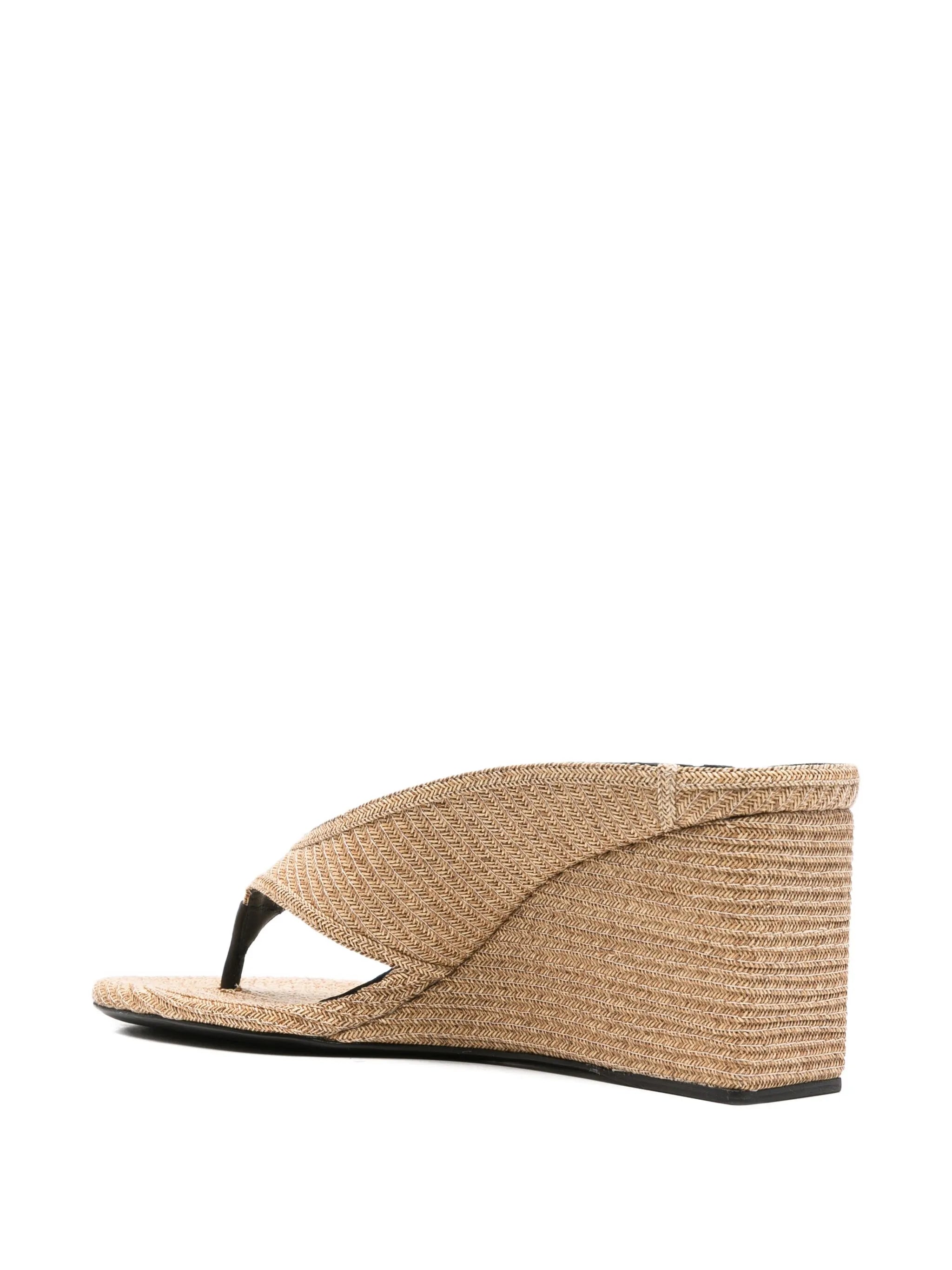 75mm leather wedge sandals