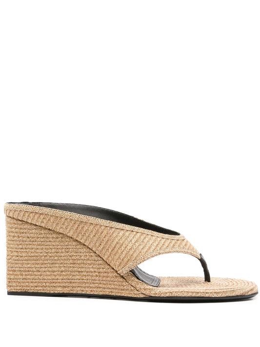 75mm leather wedge sandals