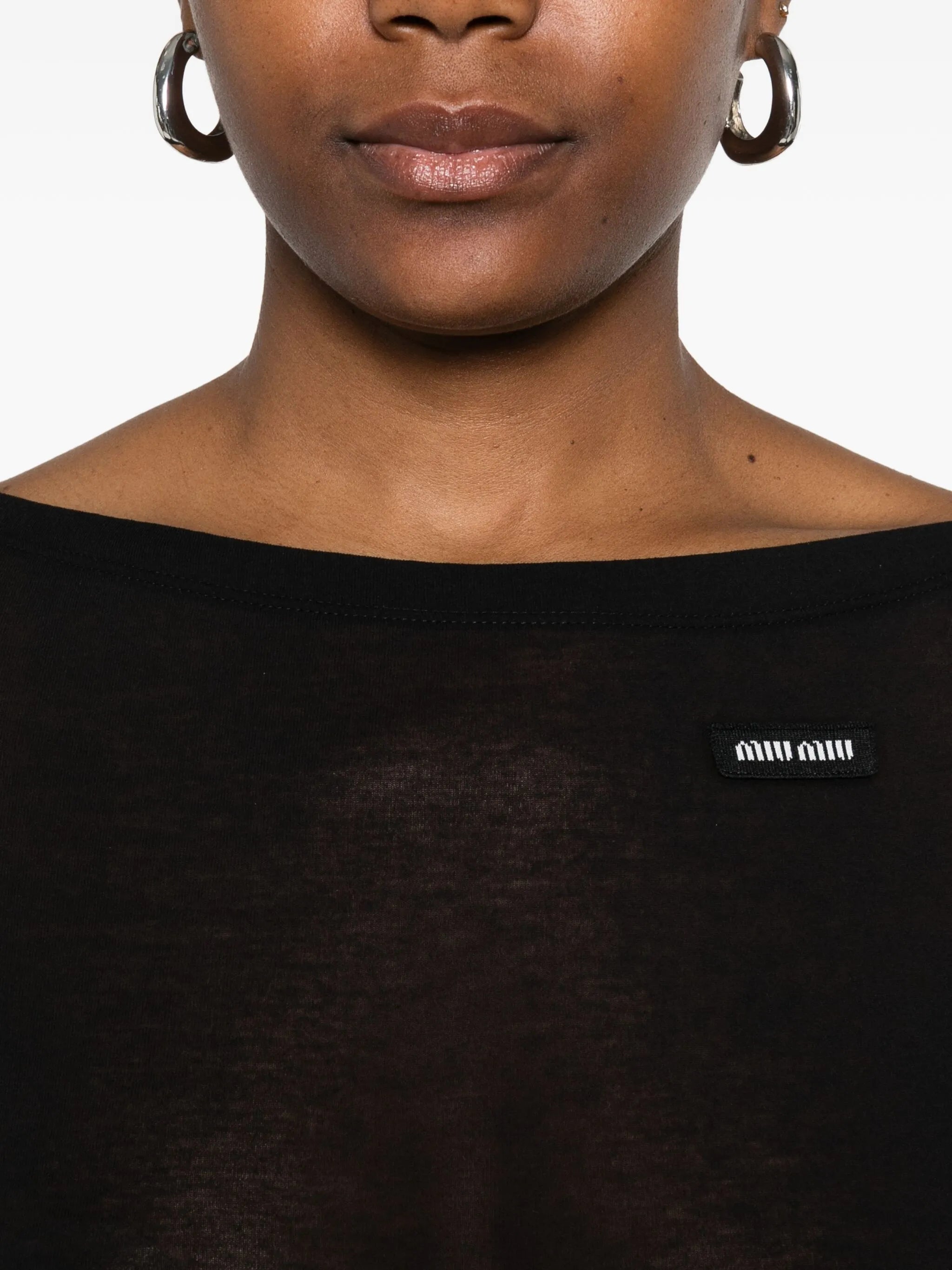 logo-patch midi dress