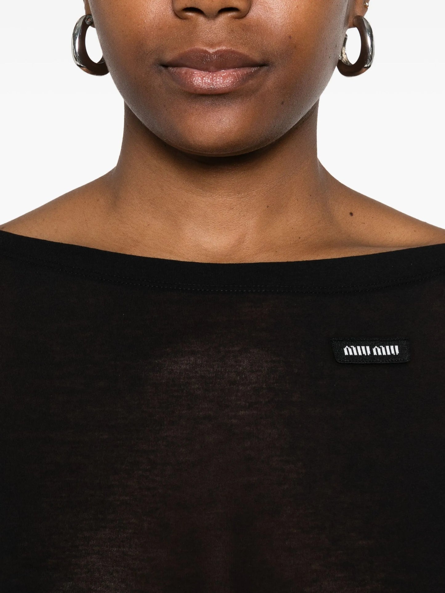 logo-patch midi dress