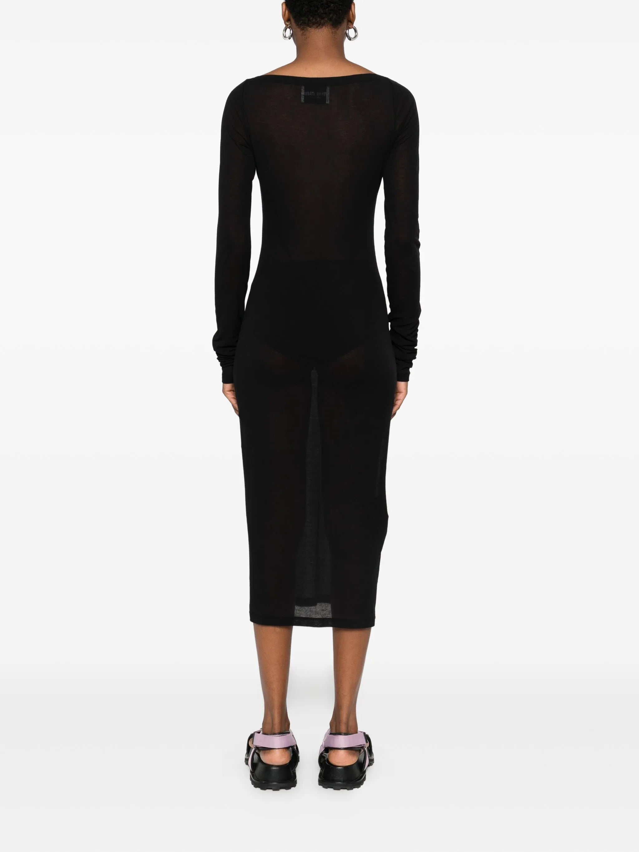 logo-patch midi dress