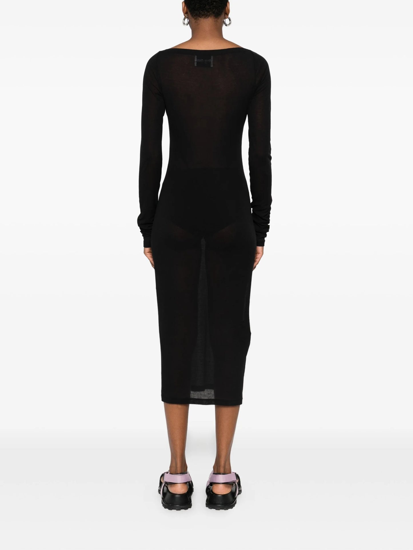 logo-patch midi dress