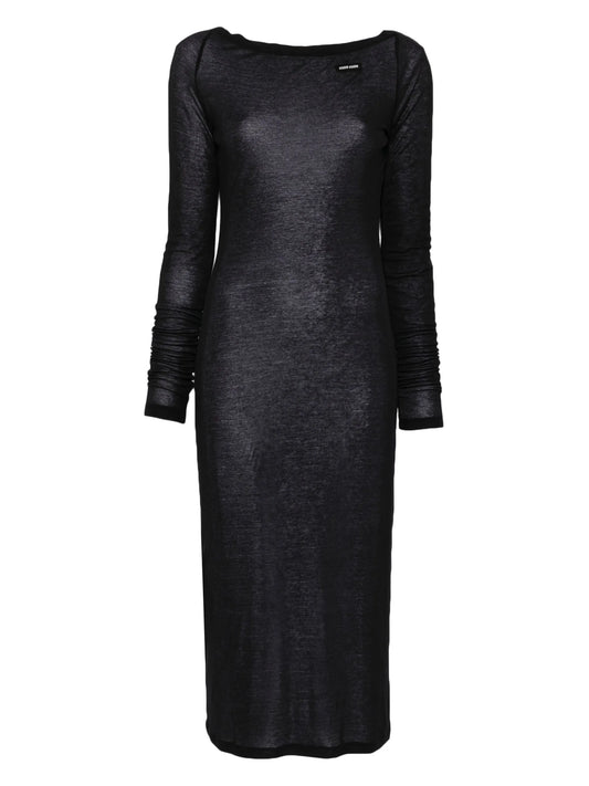 logo-patch midi dress