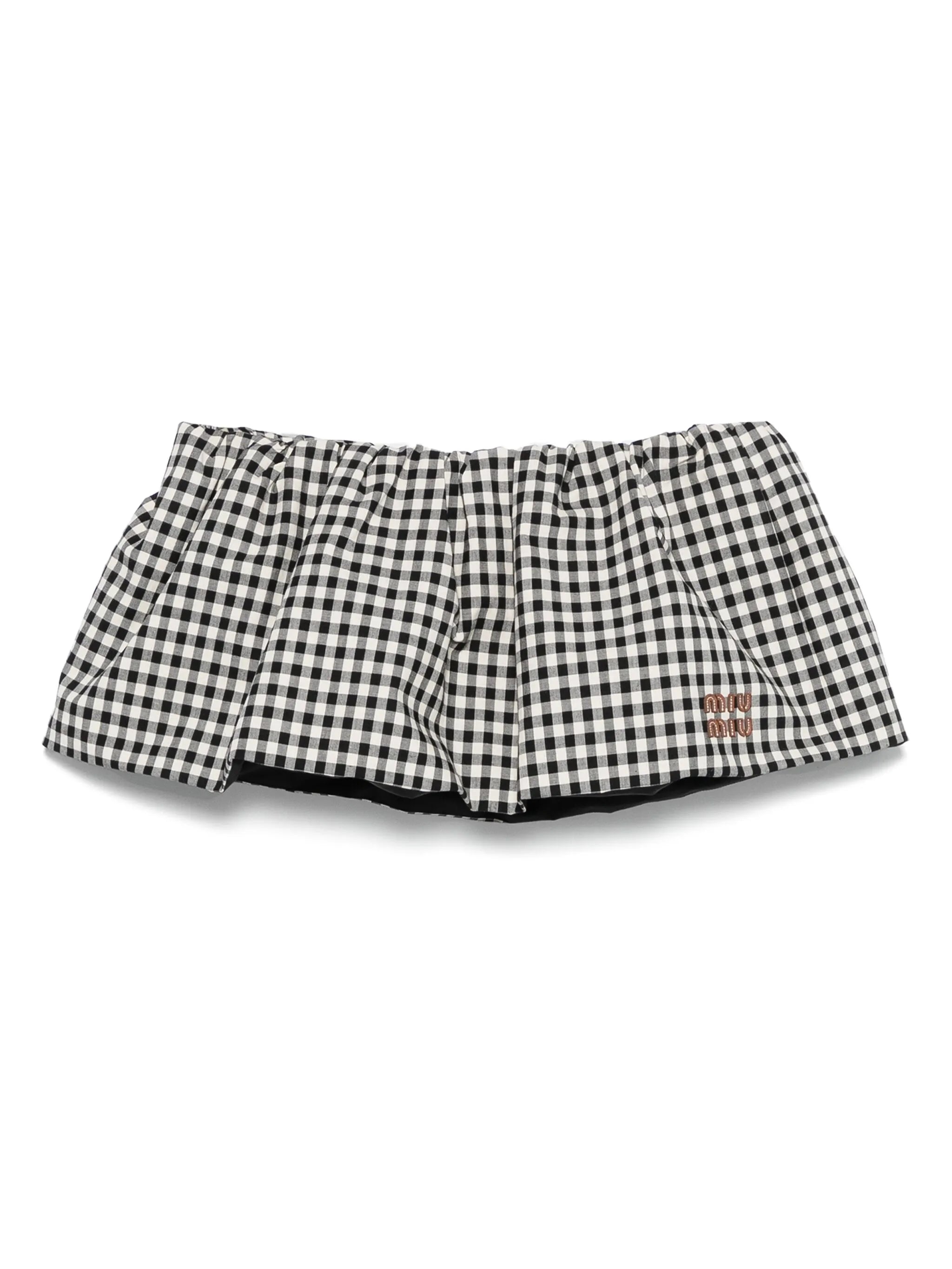 checked mini skirt