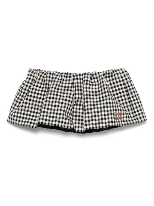 checked mini skirt