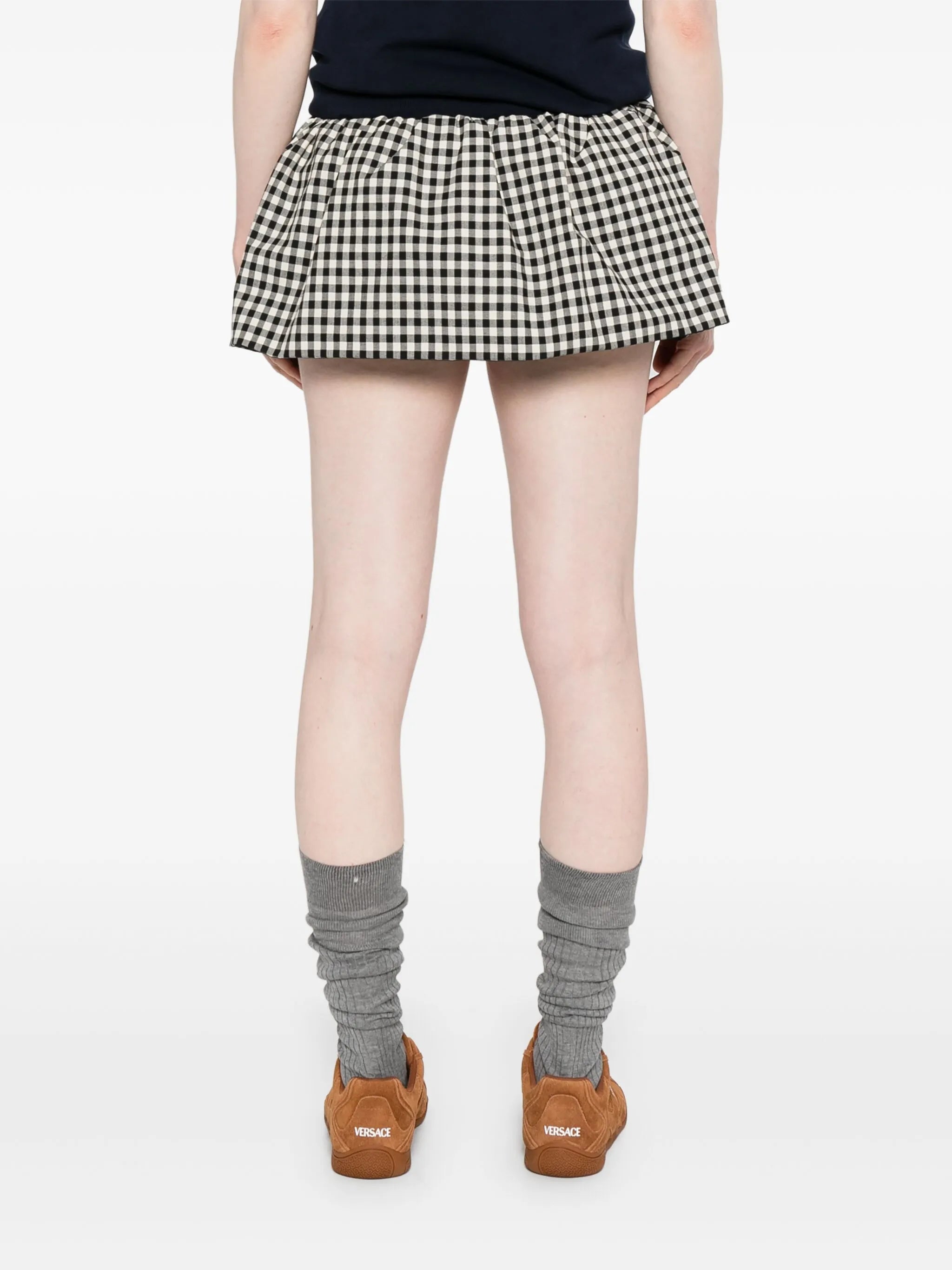 checked mini skirt