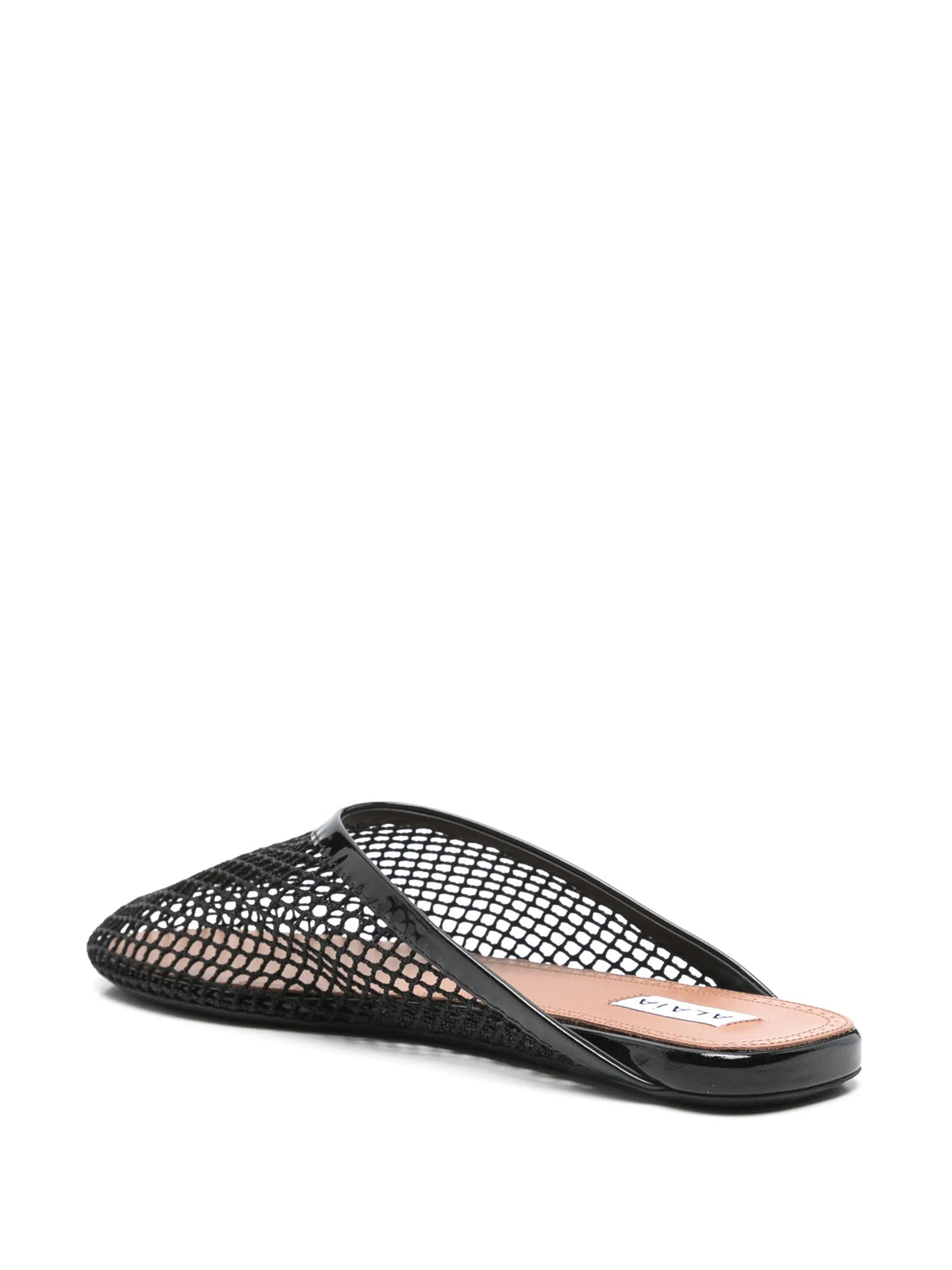 fishnet flat mules