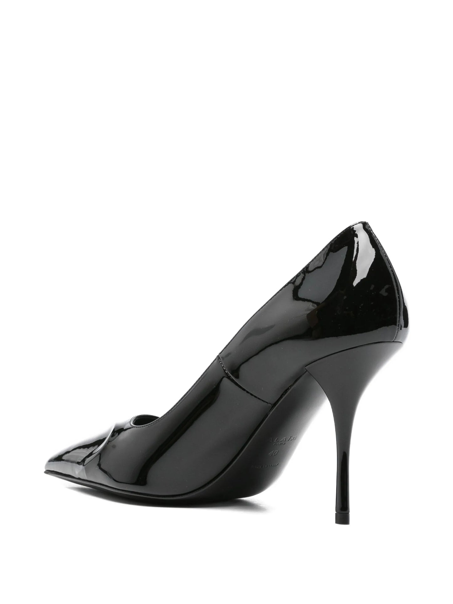 100mm leather heeled pumps