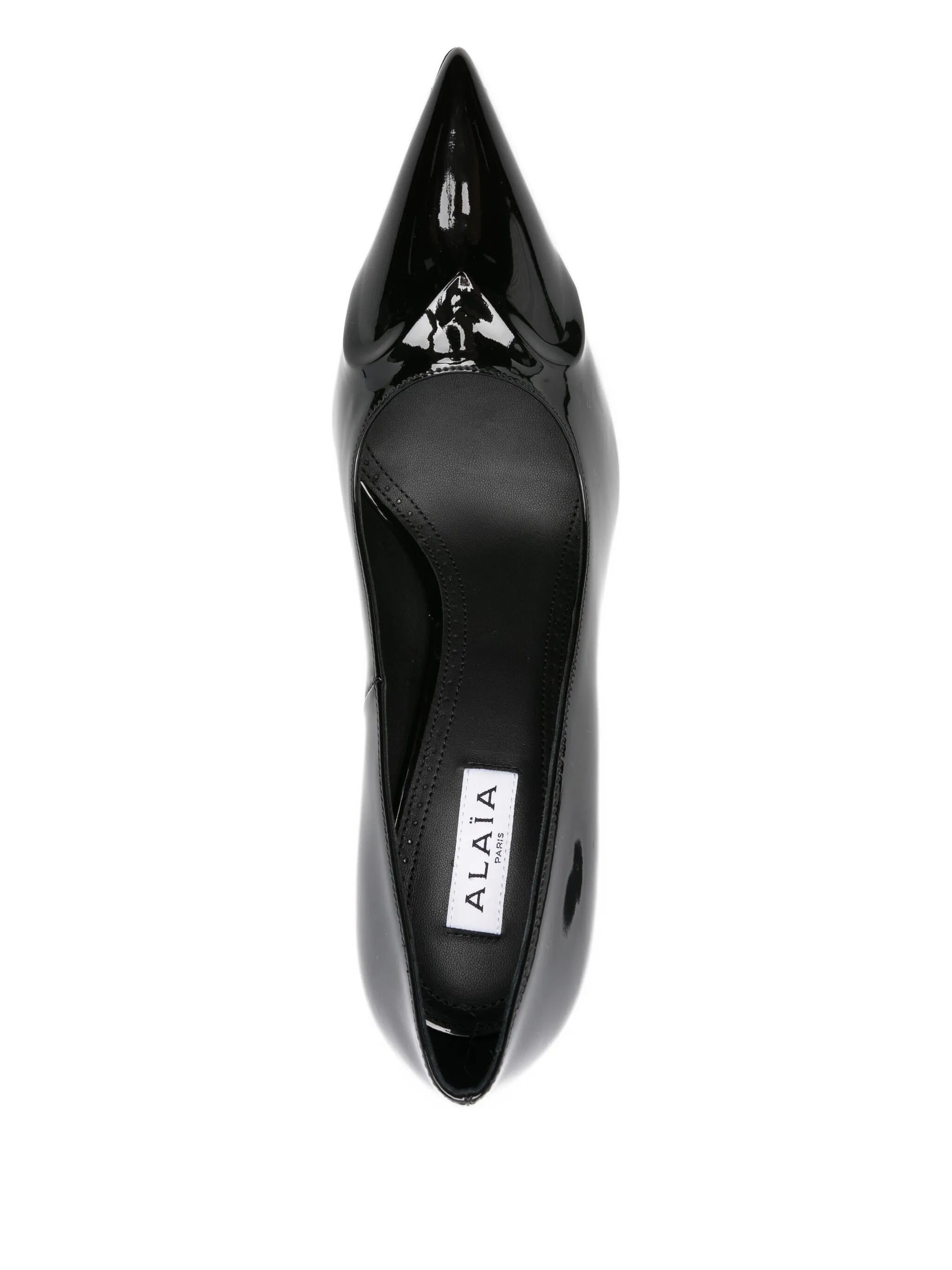 100mm leather heeled pumps