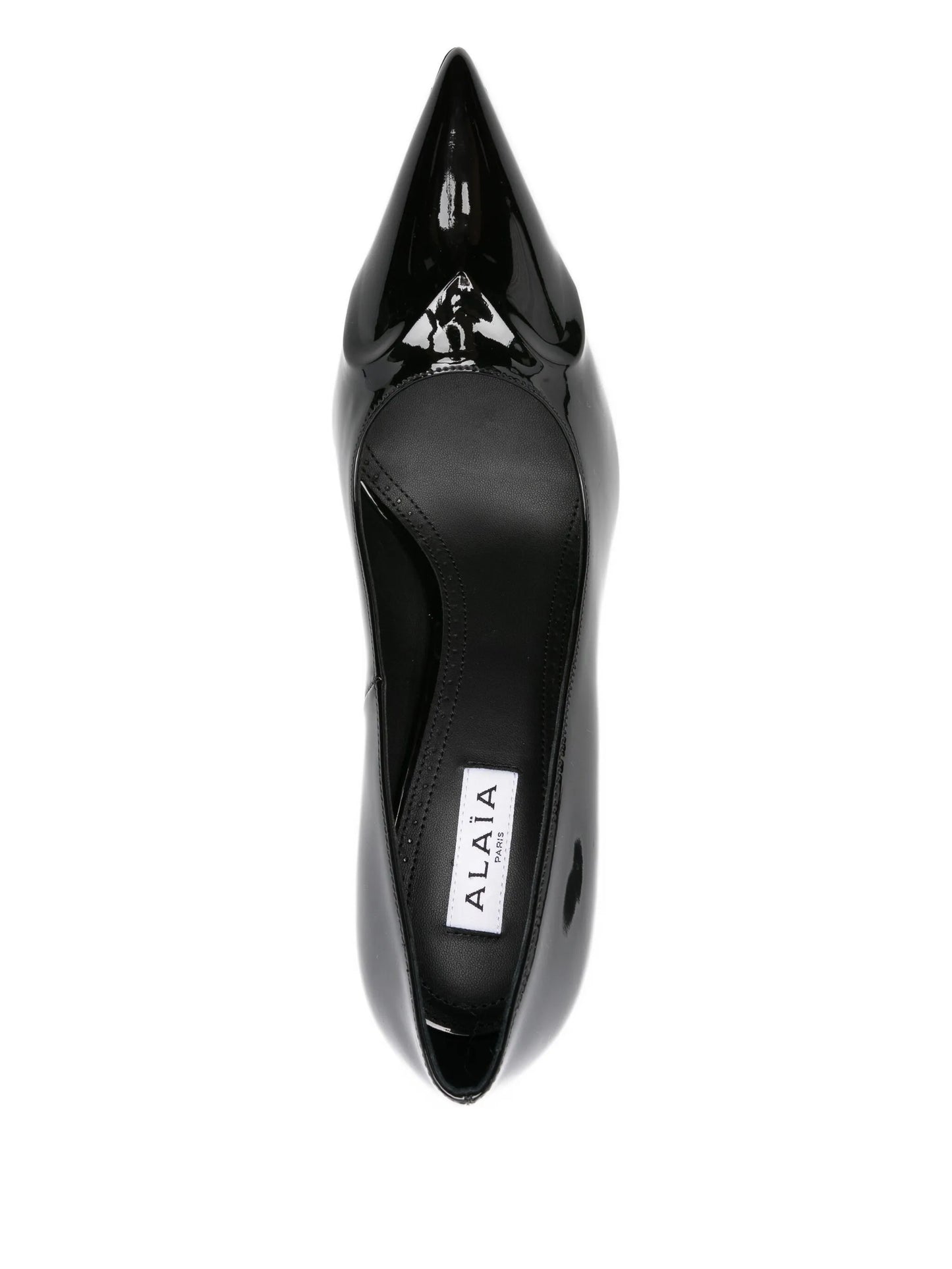 100mm leather heeled pumps