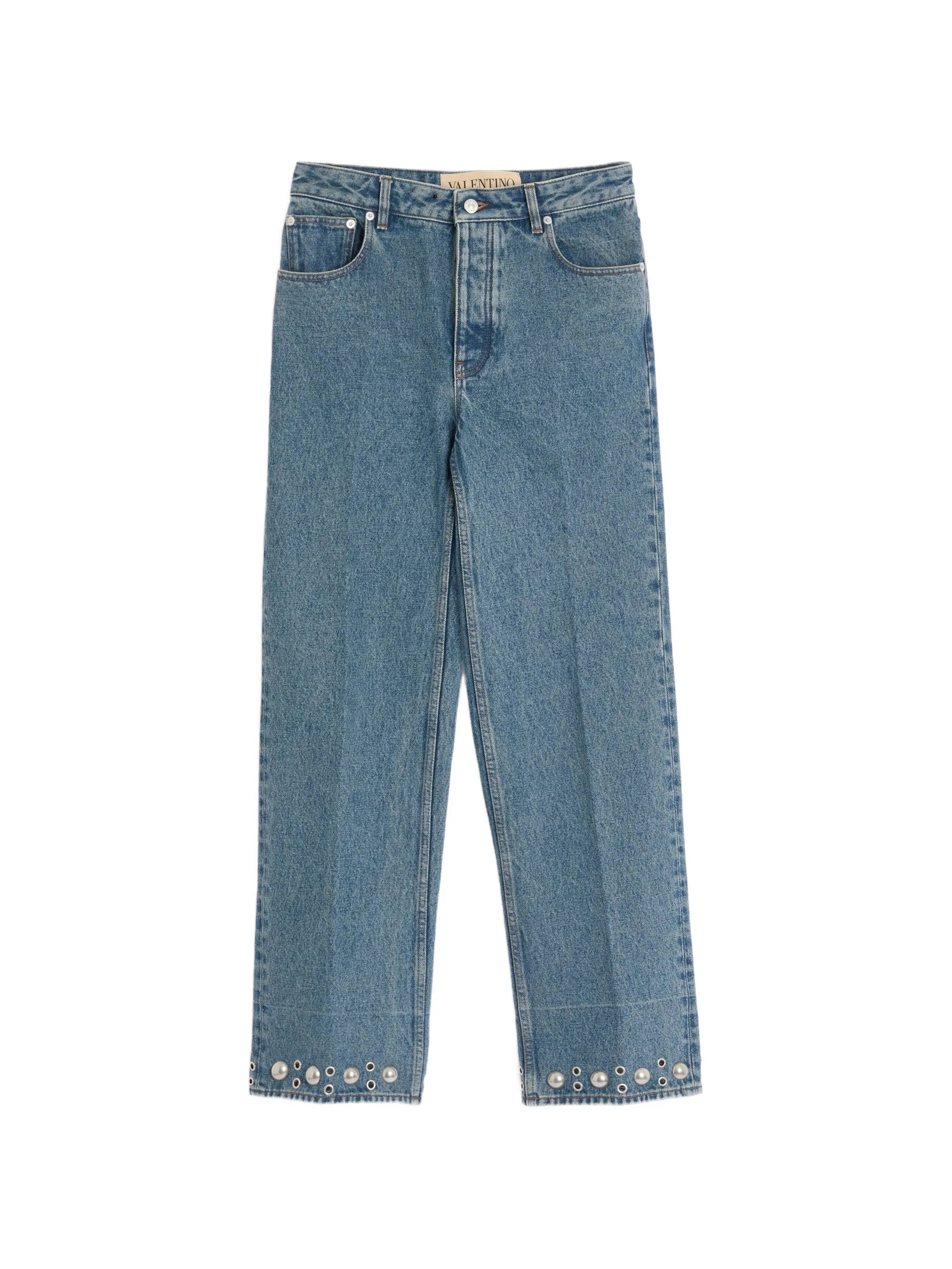 cabochon-detail jeans