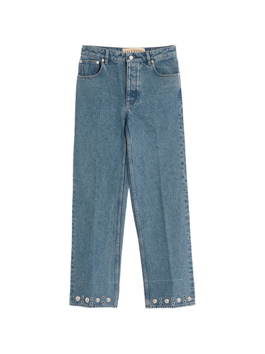 cabochon-detail jeans
