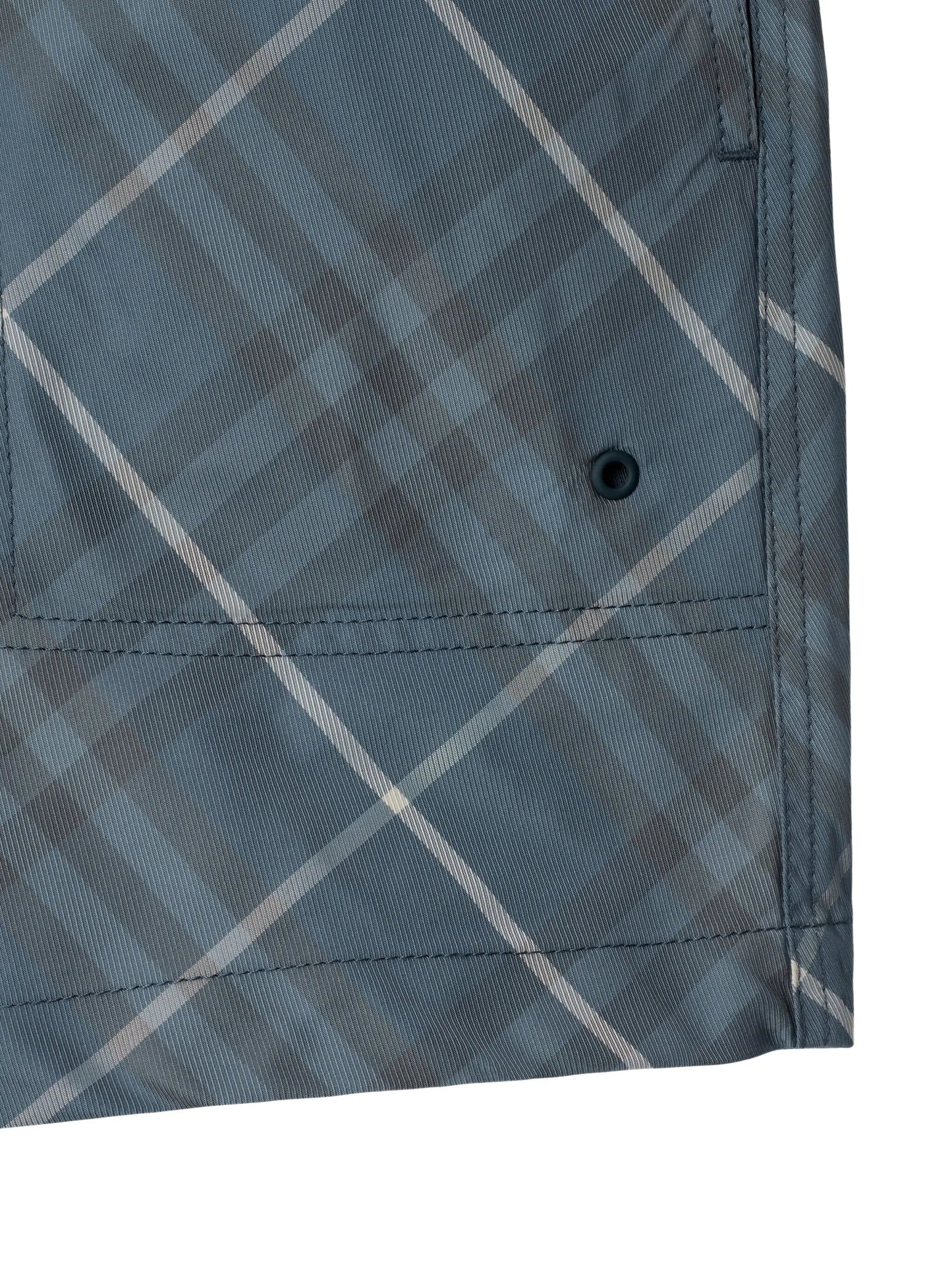 checked swim shorts