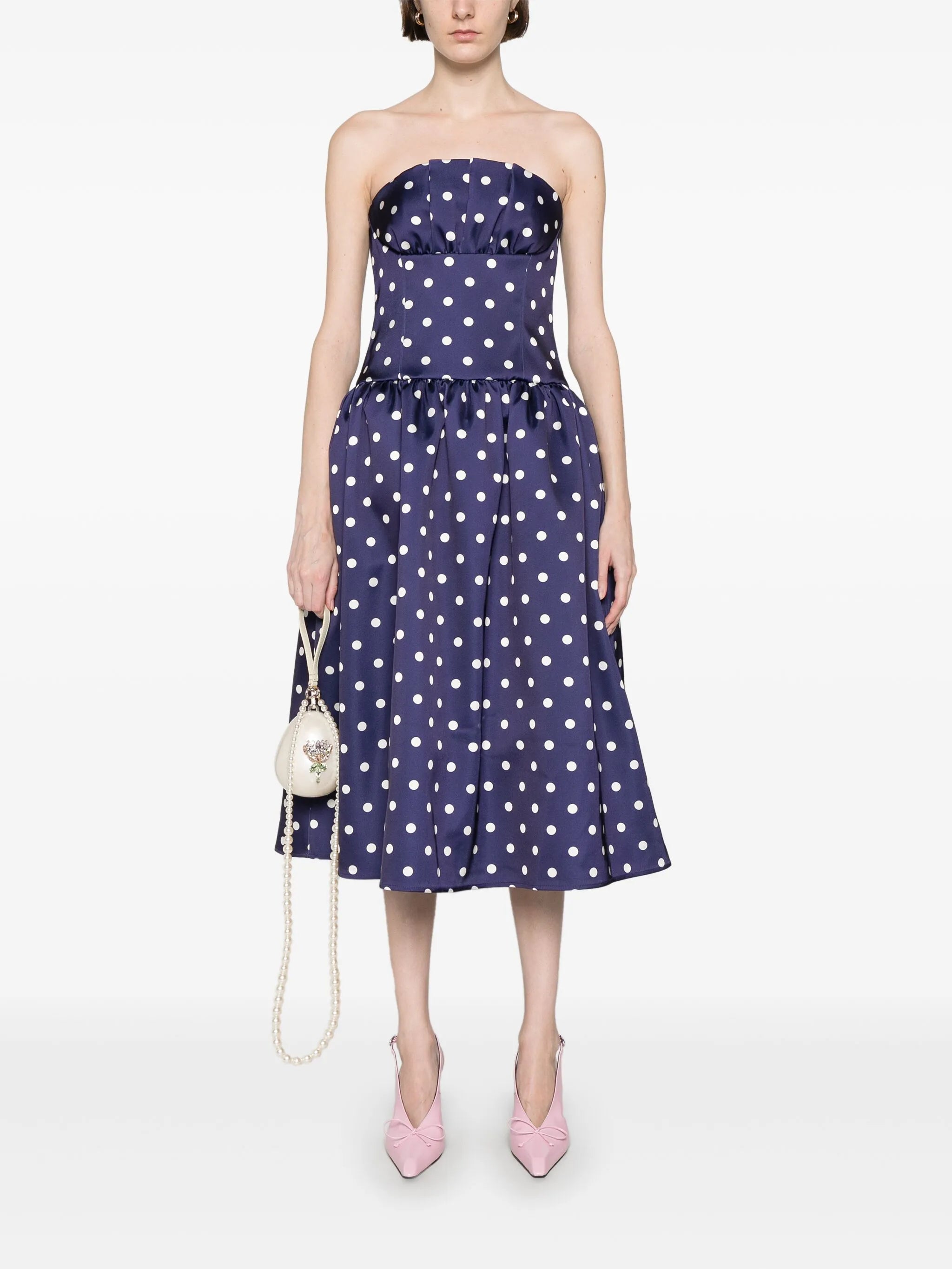 polka-dot midi dress