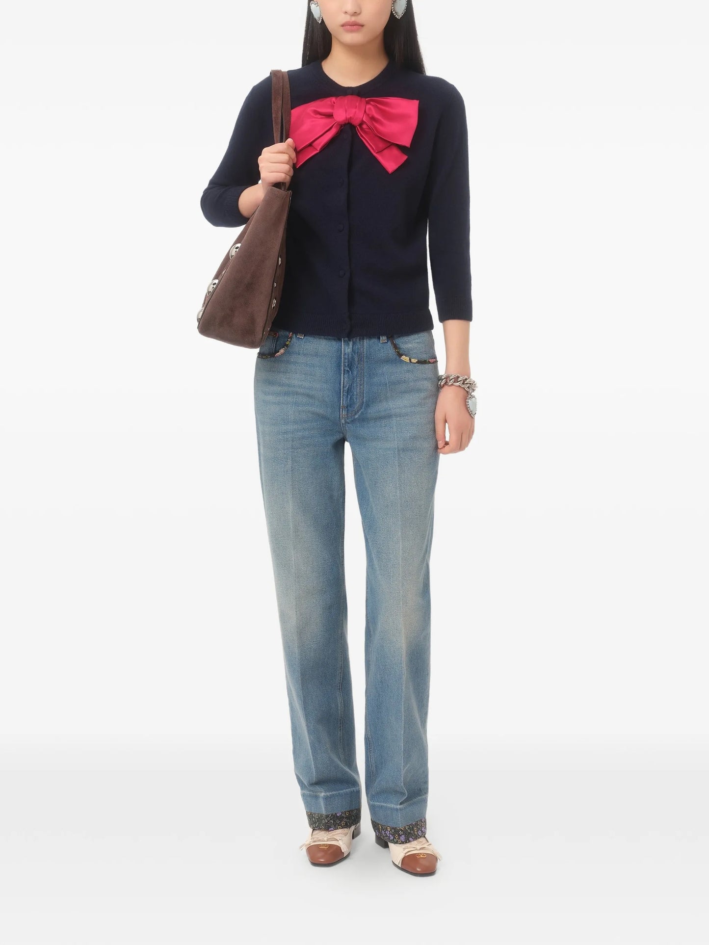 bow-detailed jacket