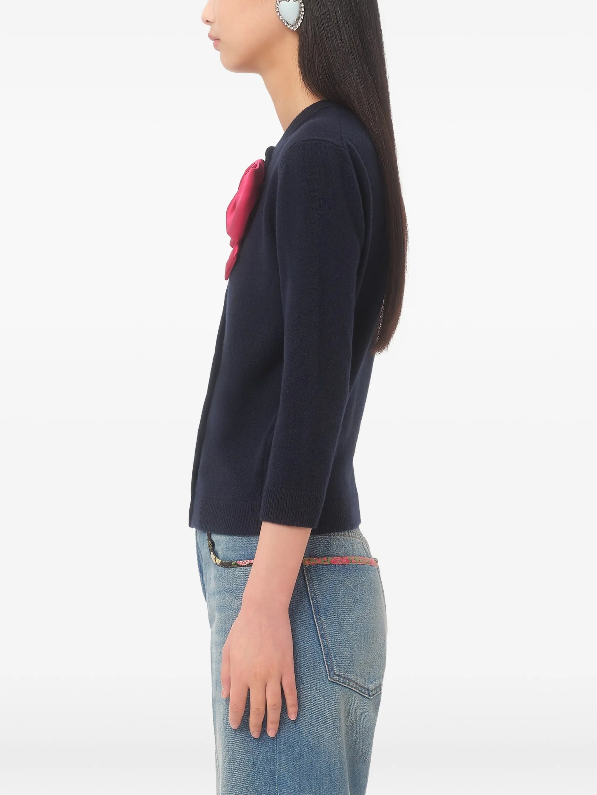bow-detailed jacket