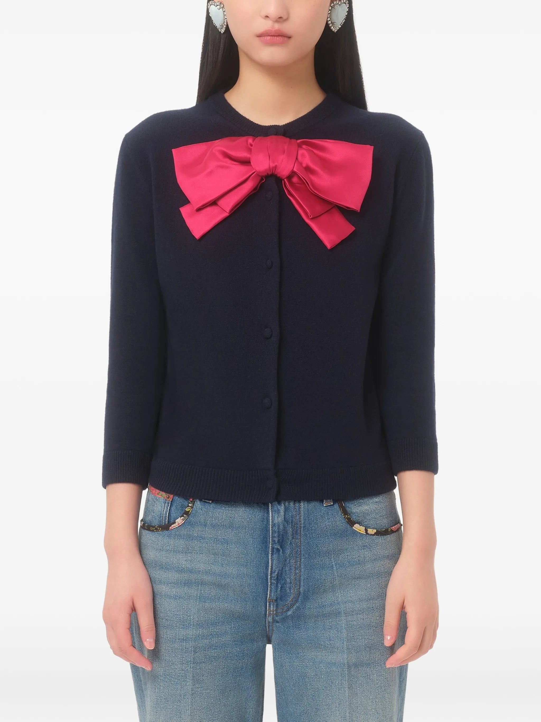 bow-detailed jacket